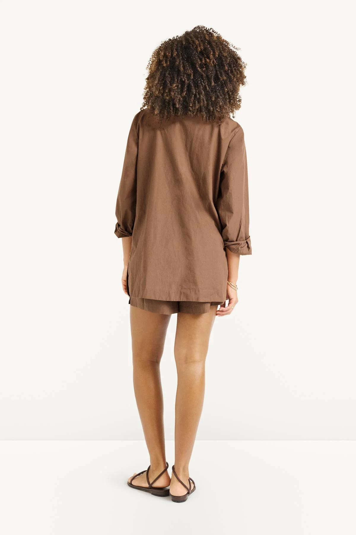 Nadia Shirt - Sand Cotton Poplin