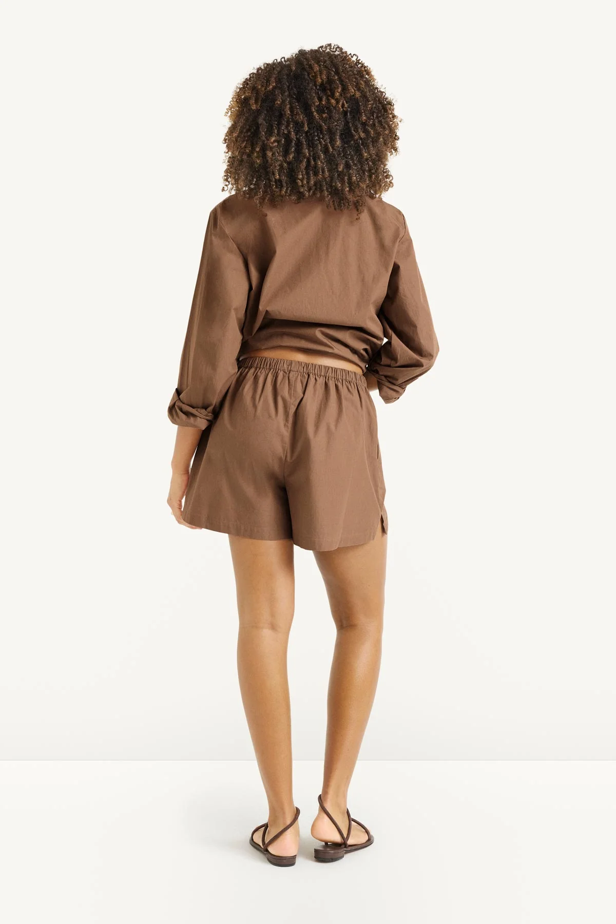 Nadia Shirt - Sand Cotton Poplin