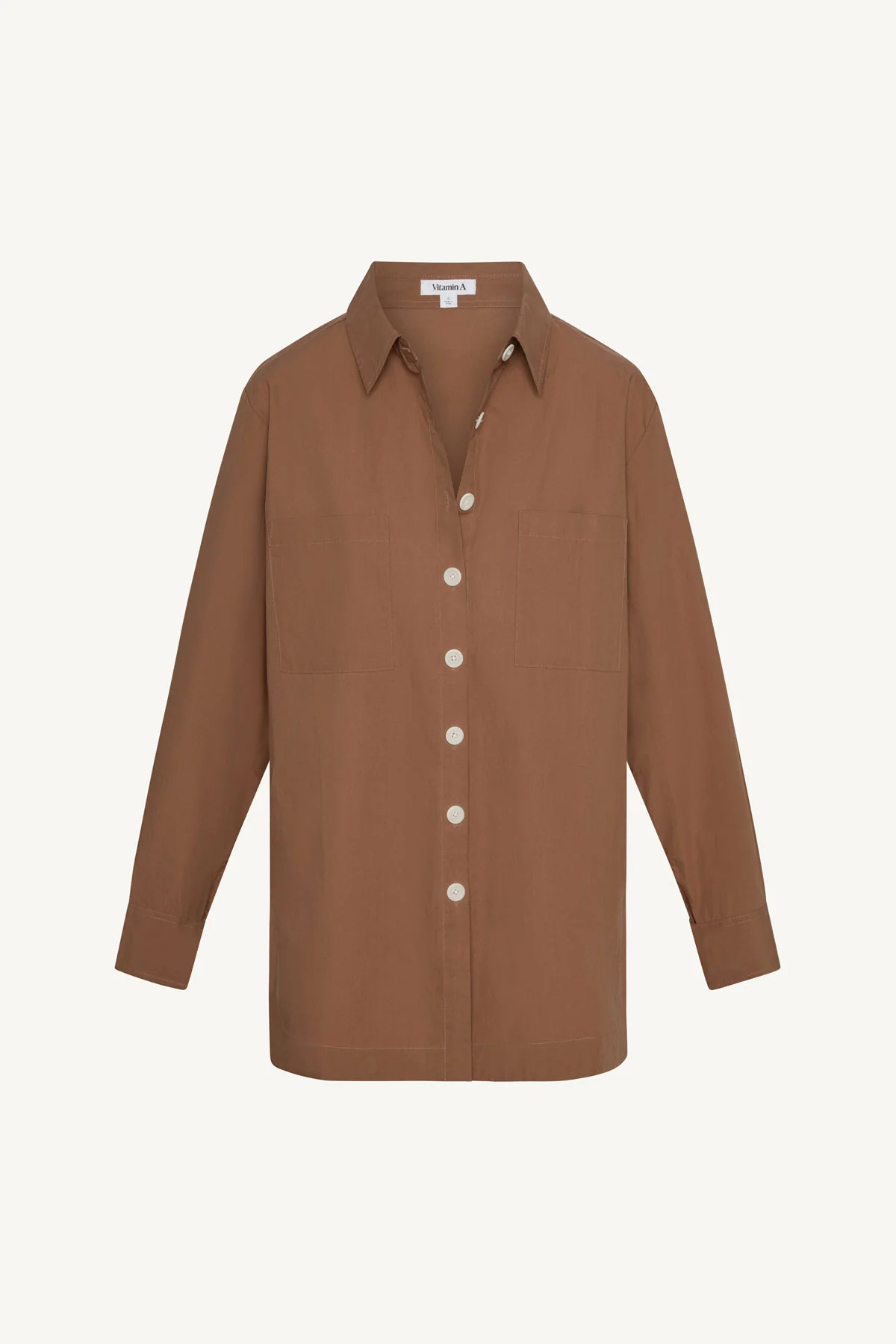 Nadia Shirt - Sand Cotton Poplin