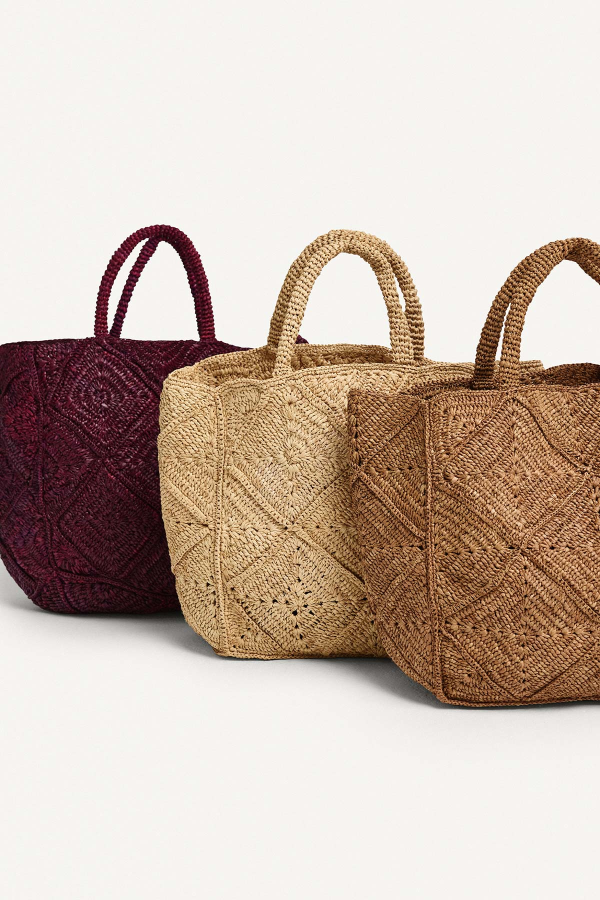 Cala Tote - Aubergine Raffia