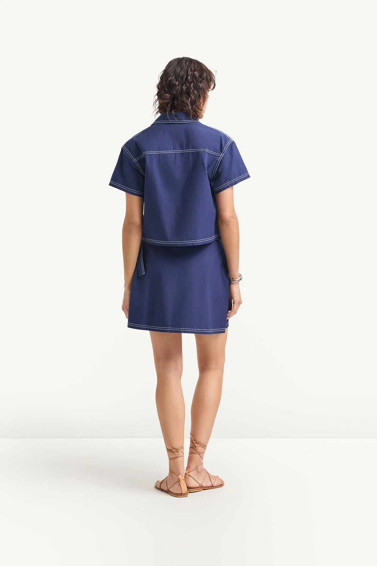 Ashley Wrap Skirt - Midnight Cotton Poplin