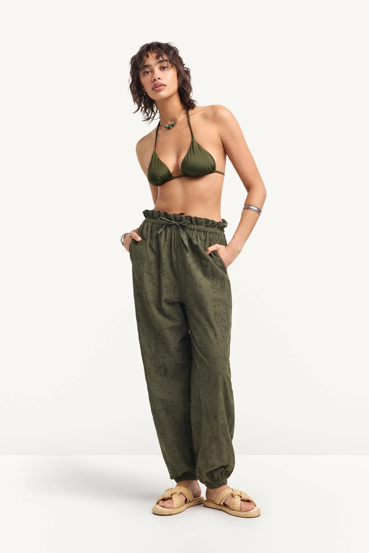 1474-faye-pant-olive-tropical-eyelet-1.webp Faye Pant - Olive Tropical Eyelet
