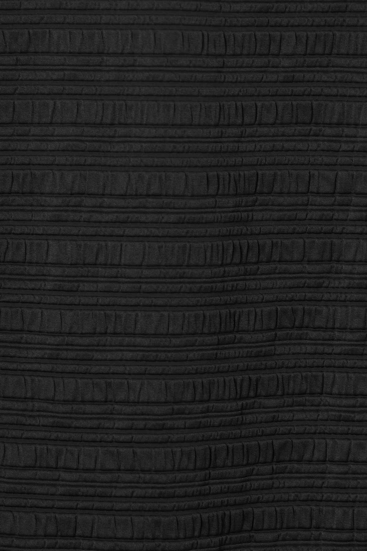 Cassia Crop Top - Black Seersucker Stripe