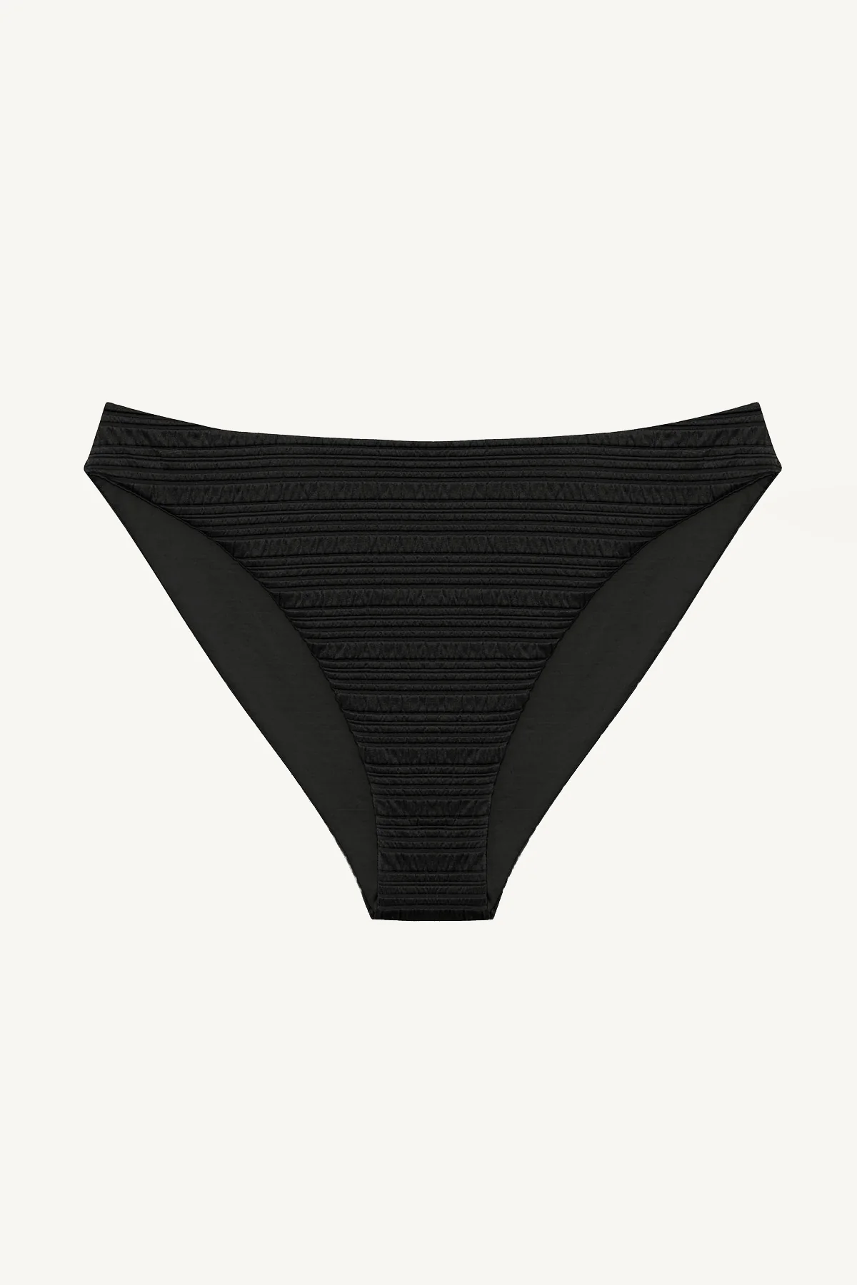 Cali High Leg Full Bottom - Black Seersucker Stripe
