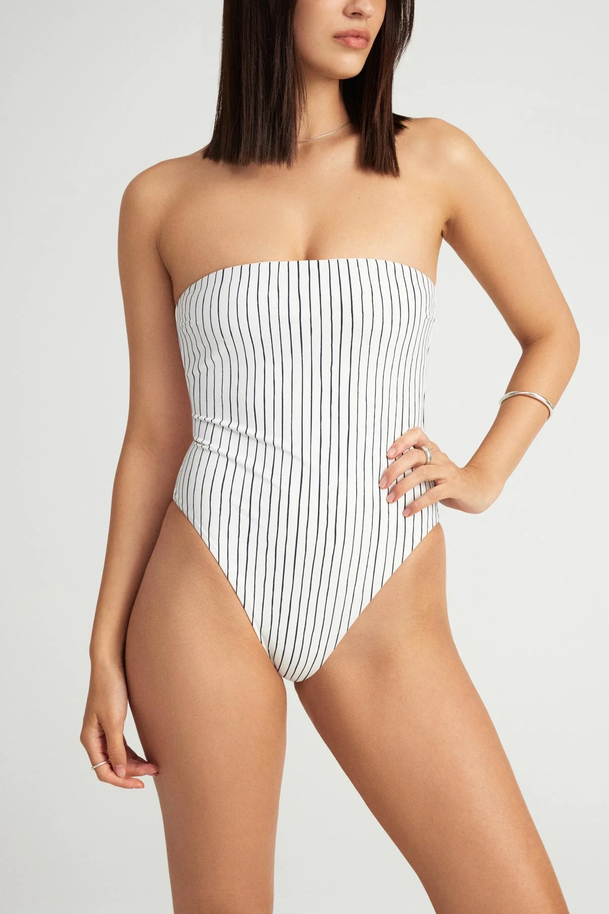1928-upcycled-bandeau-one-piece-bolero-stripe-1.webp Upcycled Bandeau One Piece - Bolero Stripe