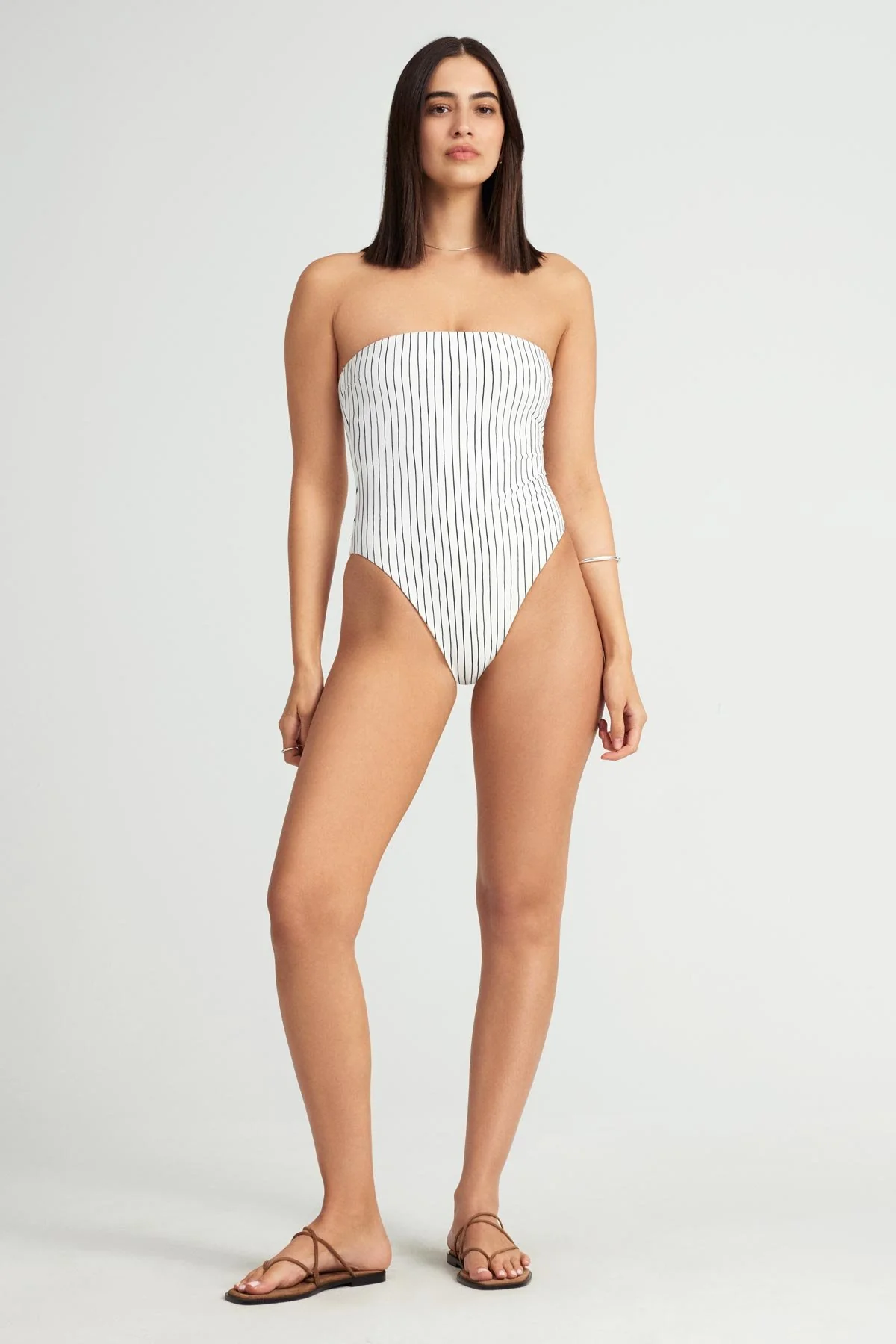 Upcycled Bandeau One Piece  - Bolero Stripe