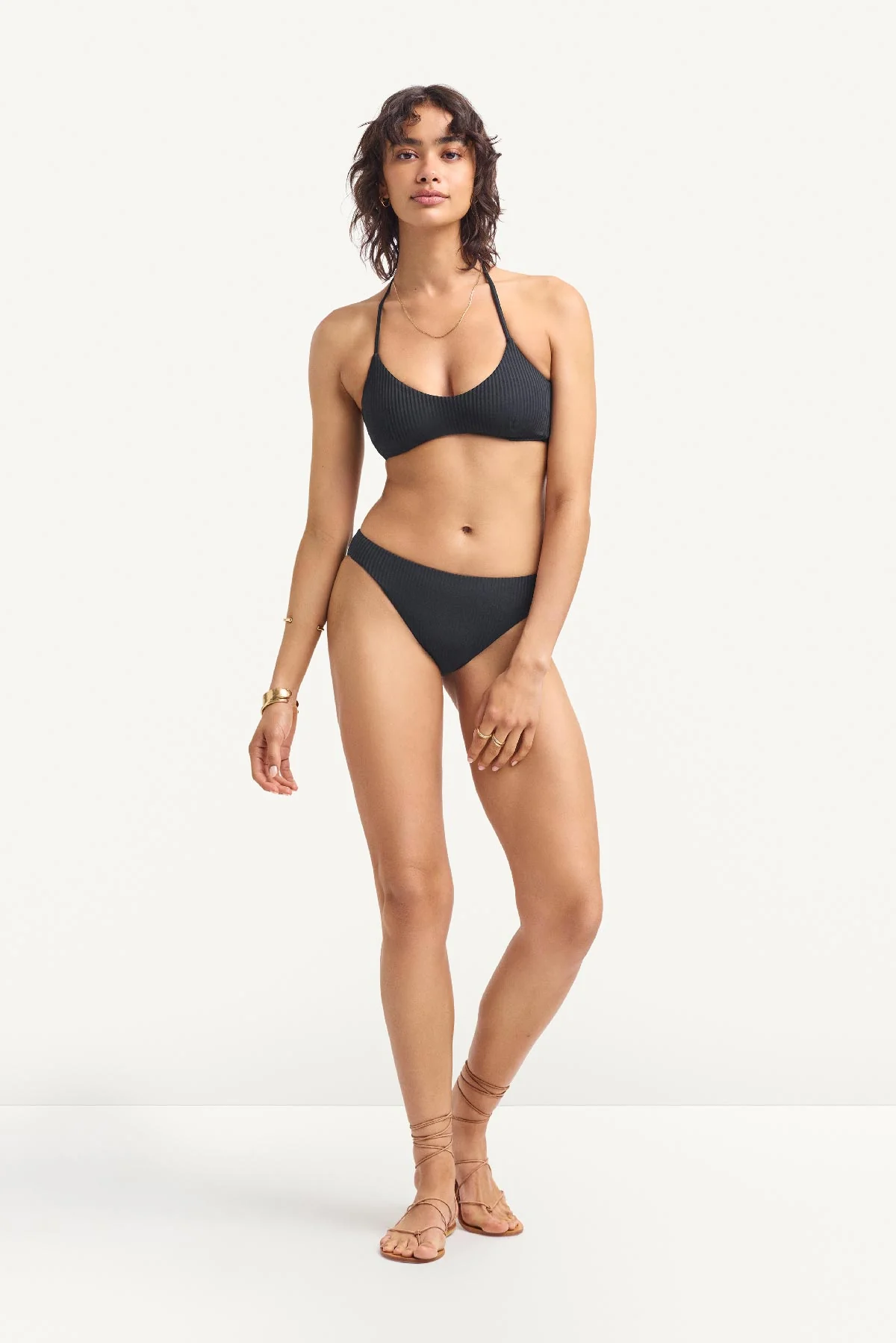 Cali High Leg Full Bottom - Black EcoRib