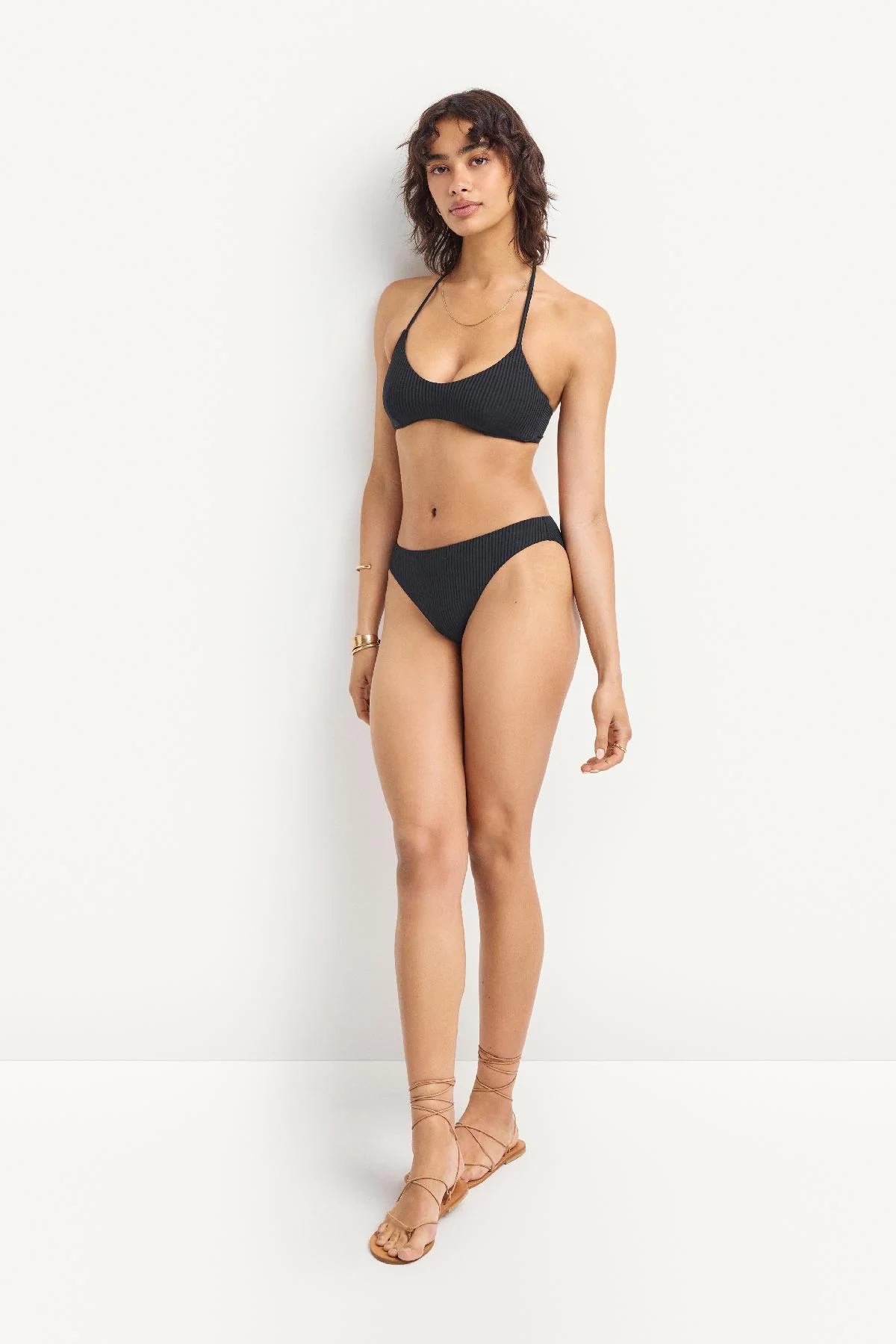 Cali High Leg Full Bottom - Black EcoRib