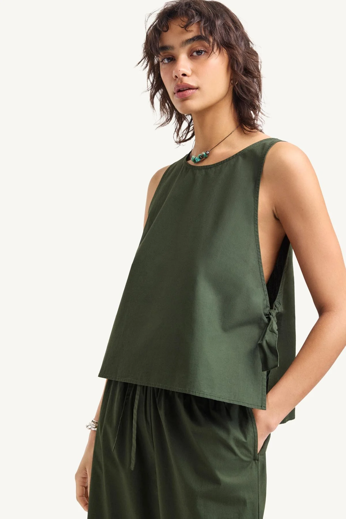 205-parker-tank-top-forest-cotton-poplin-1.webp Parker Tank Top - Forest Cotton Poplin