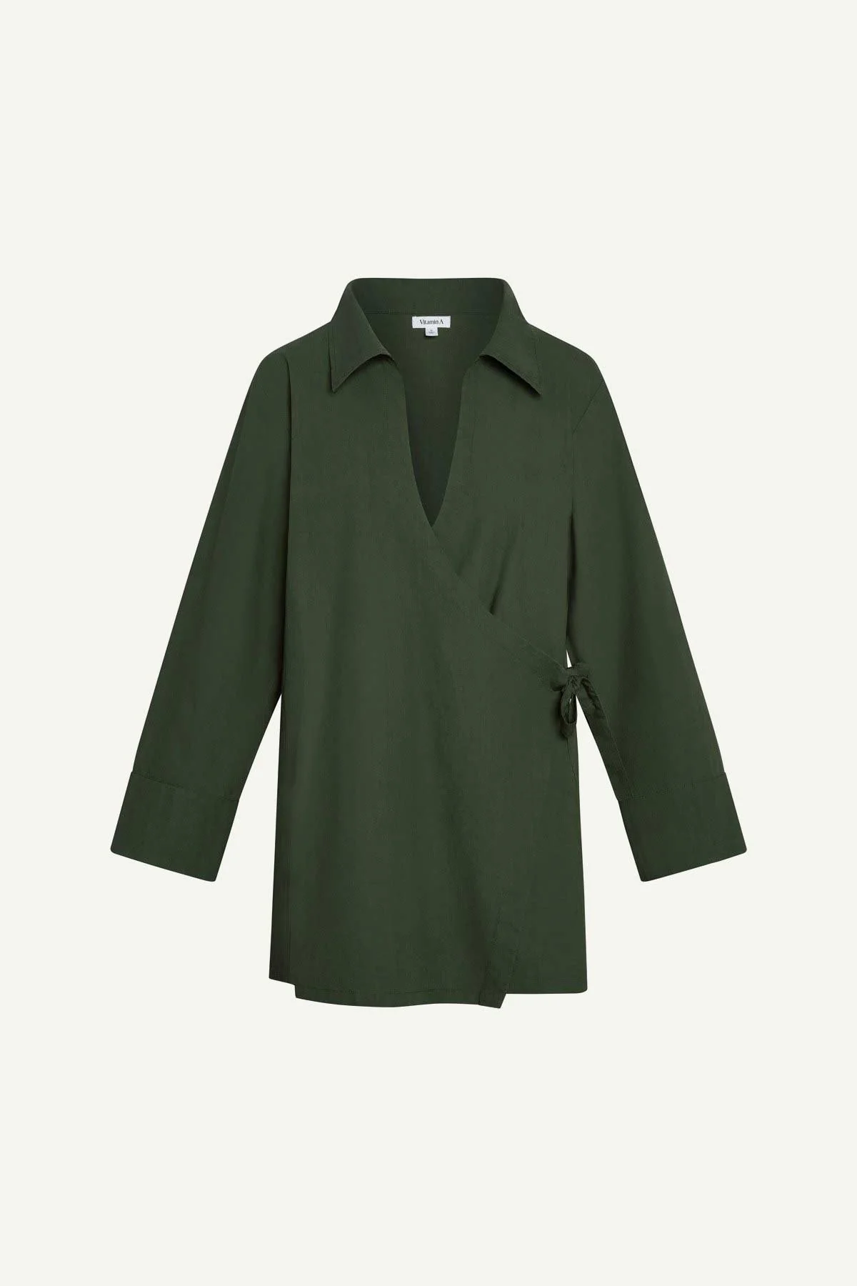 Elodie Wrap Dress - Forest Cotton Poplin