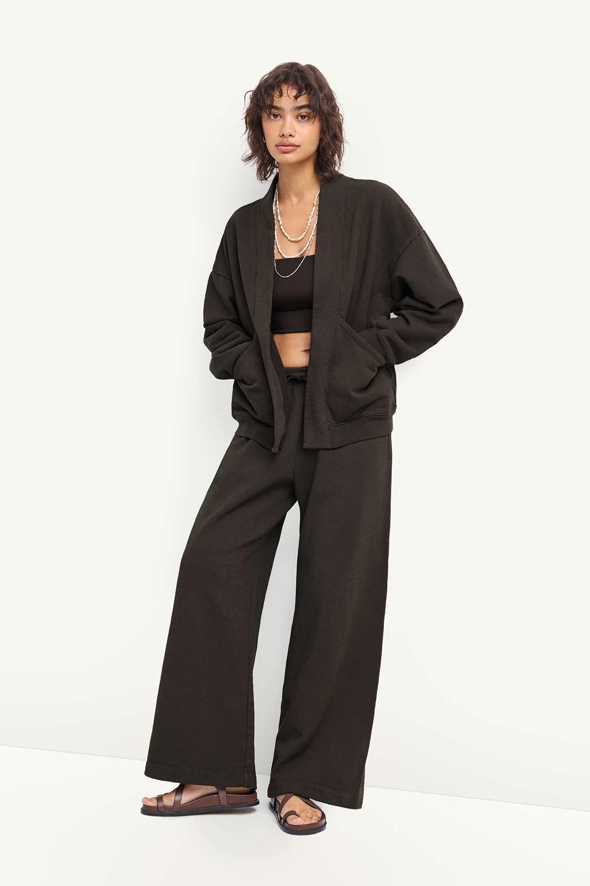 Dawn Wide Leg Pant - Deep Earth Dawn French Terry