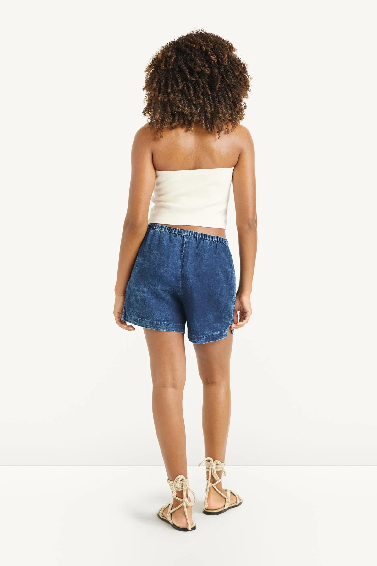 Hana Short - Daydream Denim Cotton Linen
