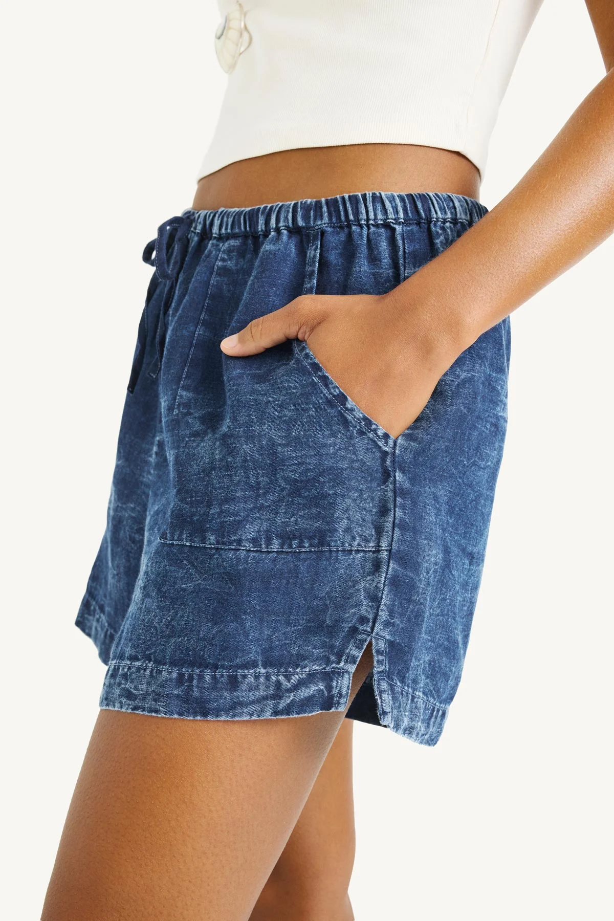 Hana Short - Daydream Denim Cotton Linen