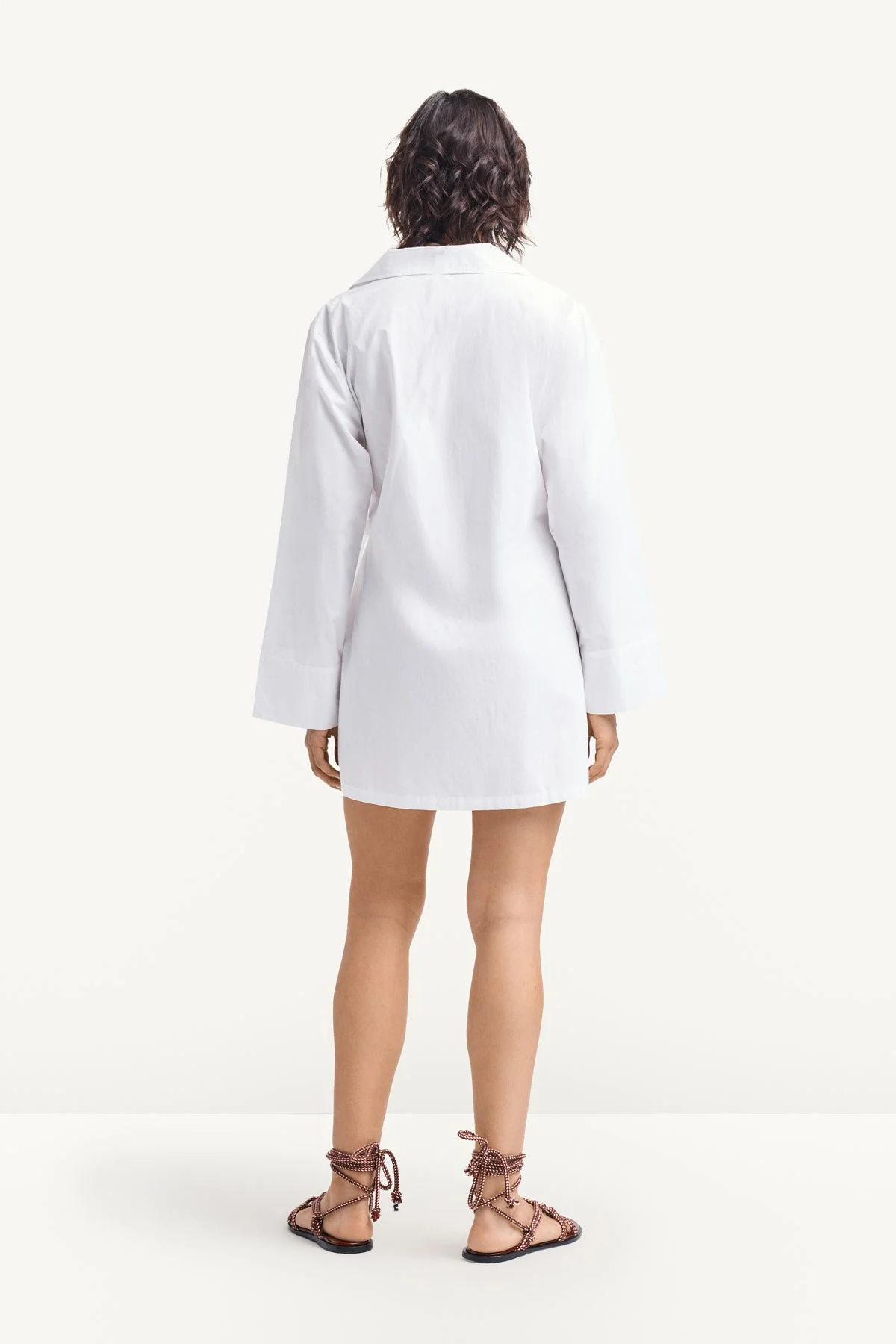 Elodie Wrap Dress - White Cotton Poplin