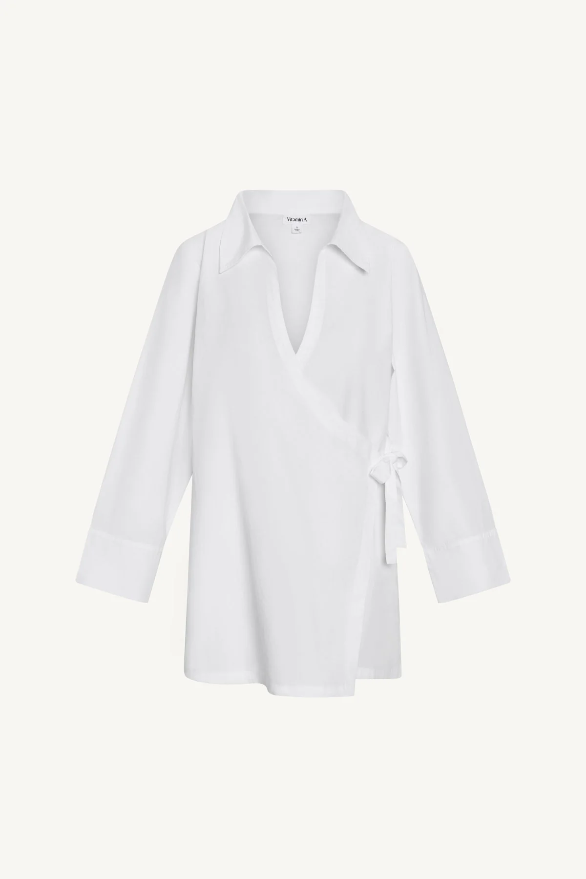 Elodie Wrap Dress - White Cotton Poplin