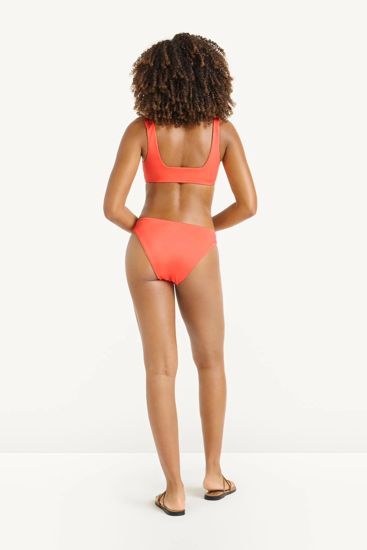 Cali High Leg Full Bottom - Coral EcoShimmer