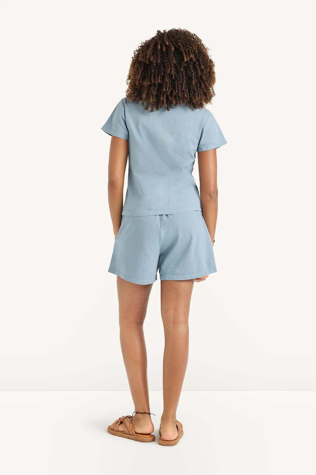 Coast Fitted Tee Shirt - Dusk Blue Cotton Jersey
