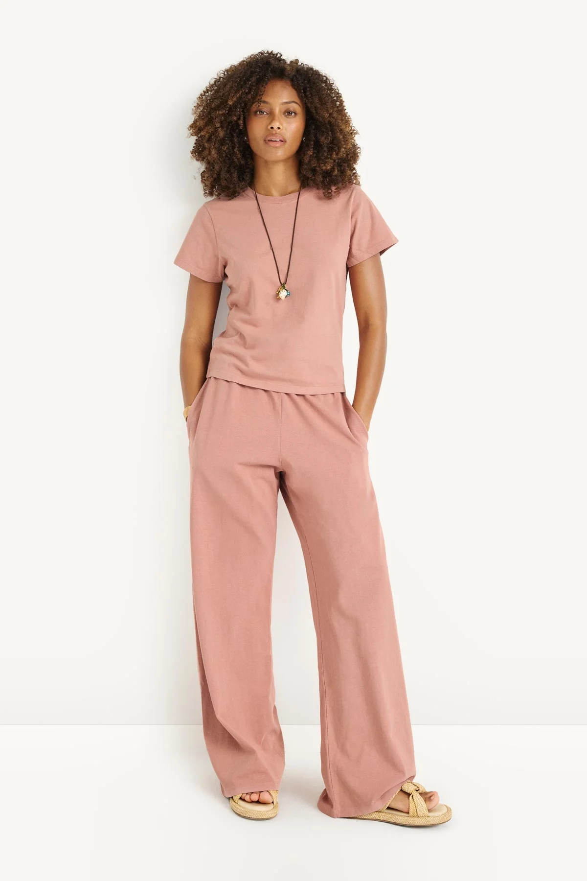 Coast Fitted Tee Shirt - Desert Rose Cotton Jersey