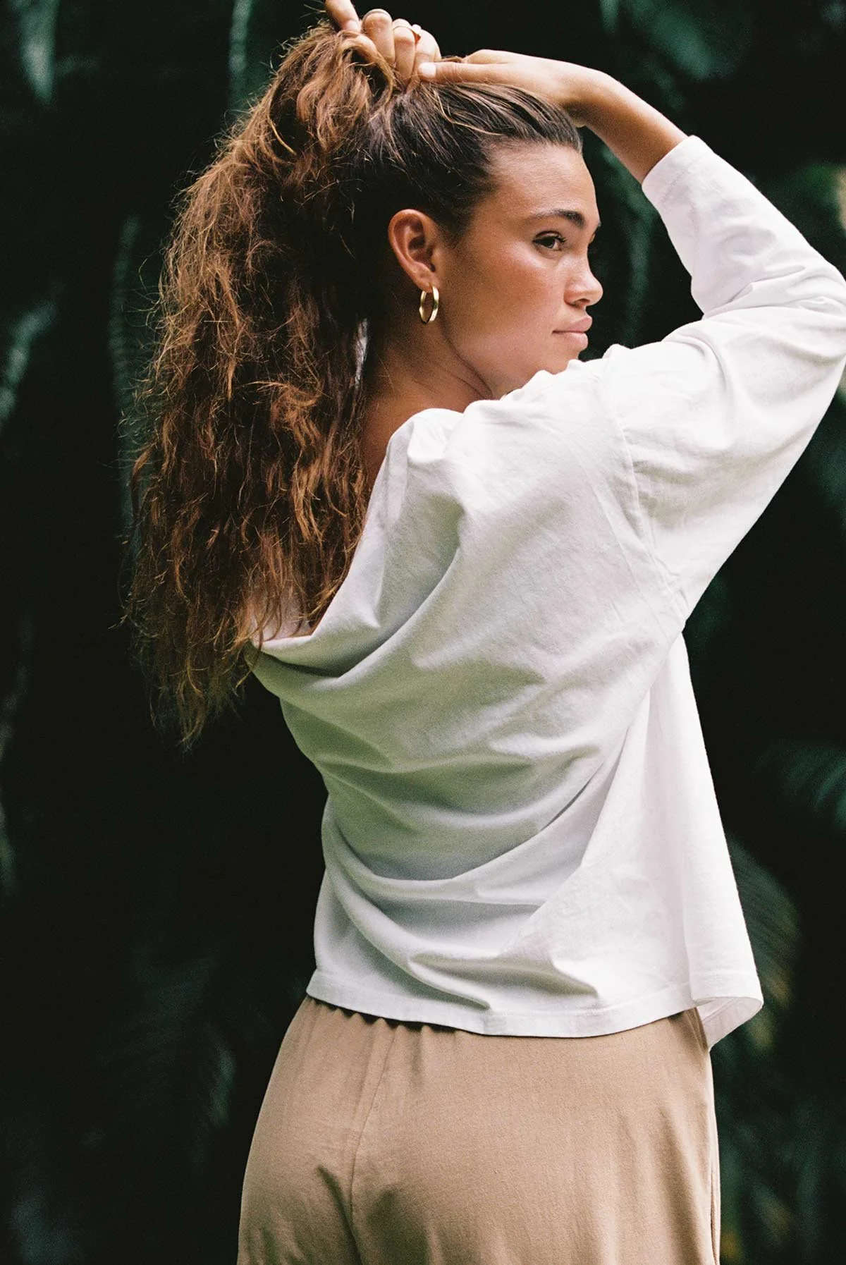 Coast Long Sleeve Crew Neck - White Cotton Jersey