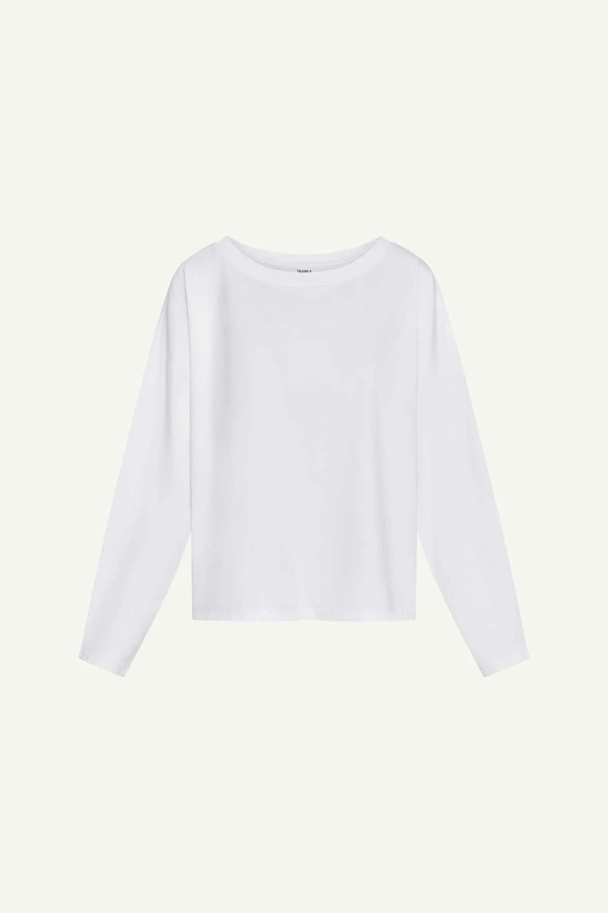 Coast Long Sleeve Crew Neck - White Cotton Jersey