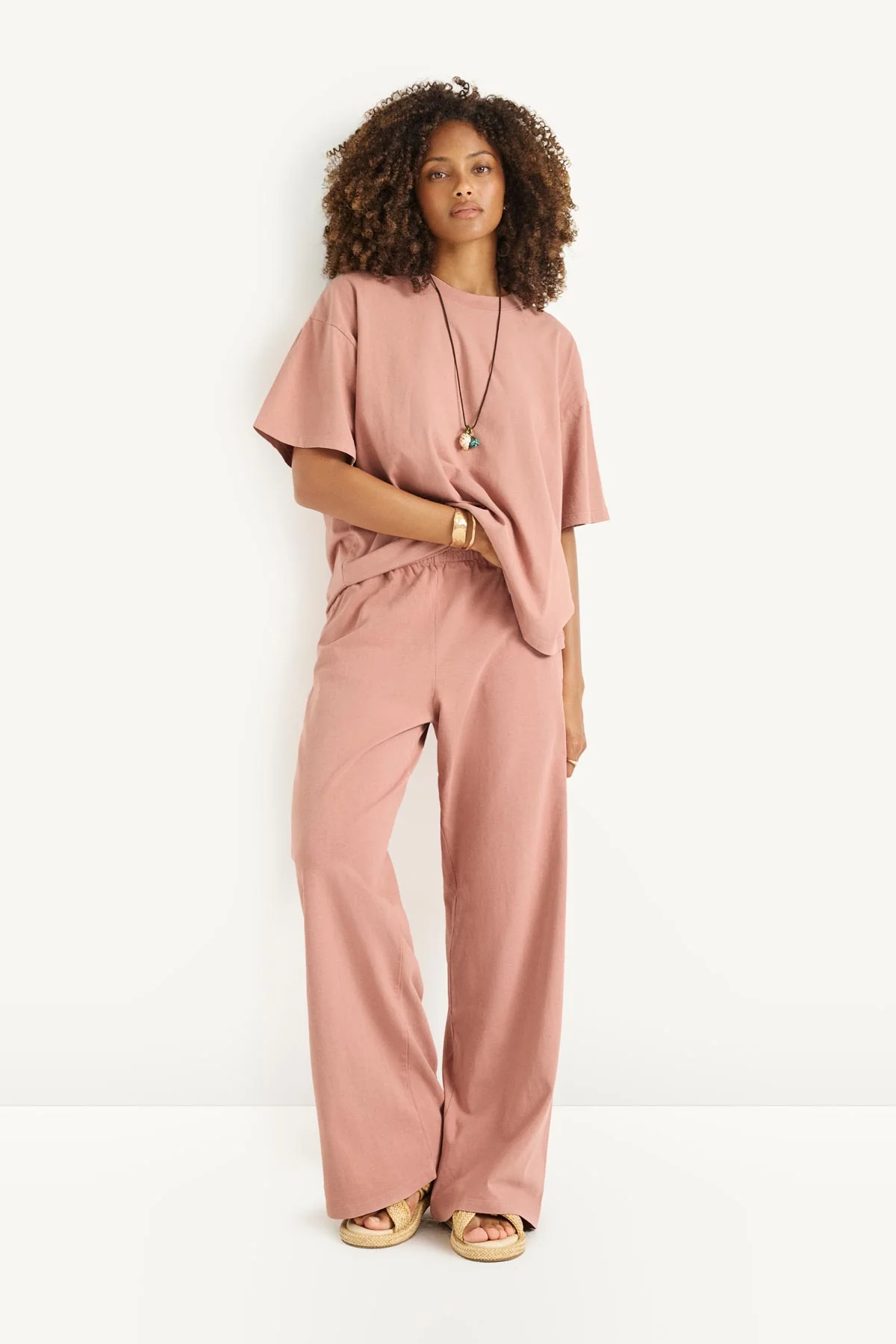 Coast Oversized Boyfriend Tee - Desert Rose Cotton Jersey