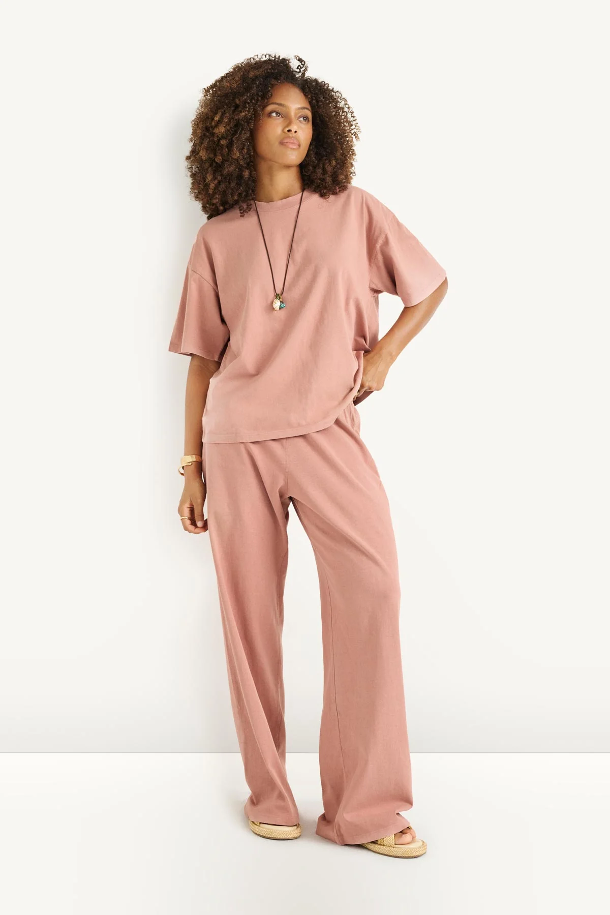 Coast Oversized Boyfriend Tee - Desert Rose Cotton Jersey