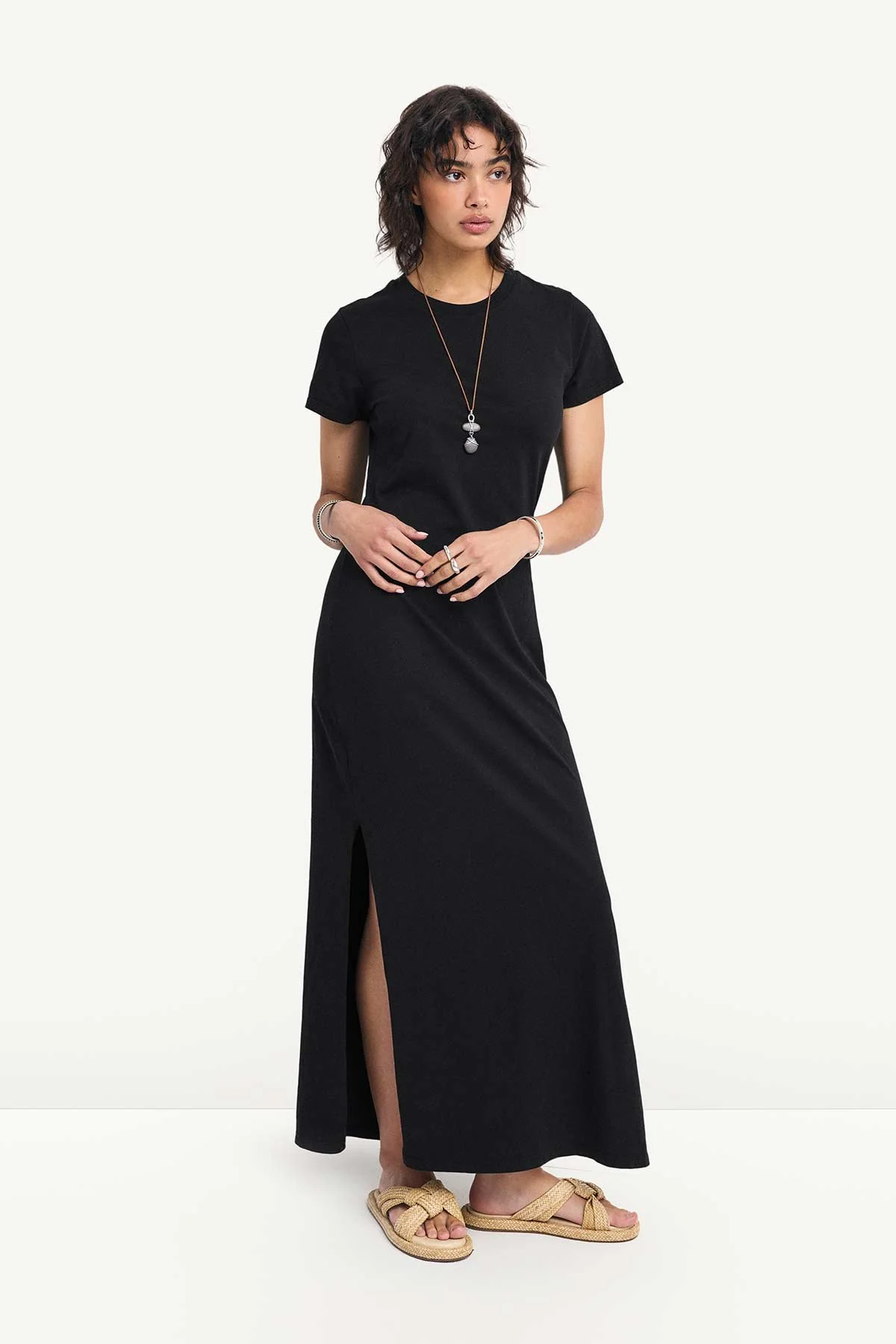 2735-coast-shirt-dress-black-cotton-jersey-1.webp Coast Shirt Dress - Black Cotton Jersey