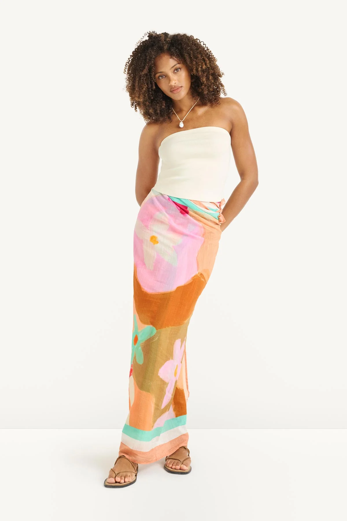 Samara Sarong - In Bloom Colorblock Cotton Cupro