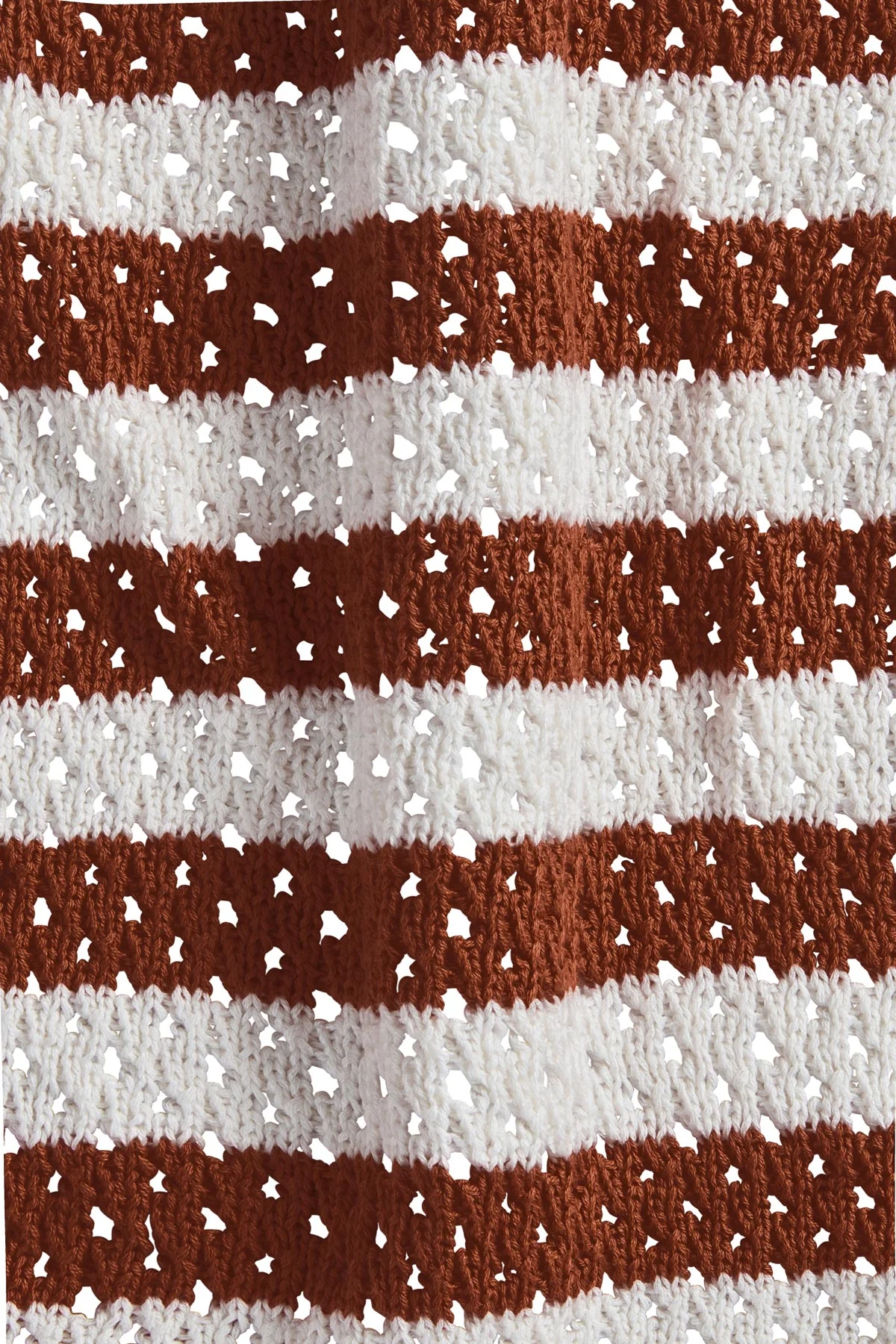 Marea Crochet Resort Shirt - Red Ochre Stripe Crochet