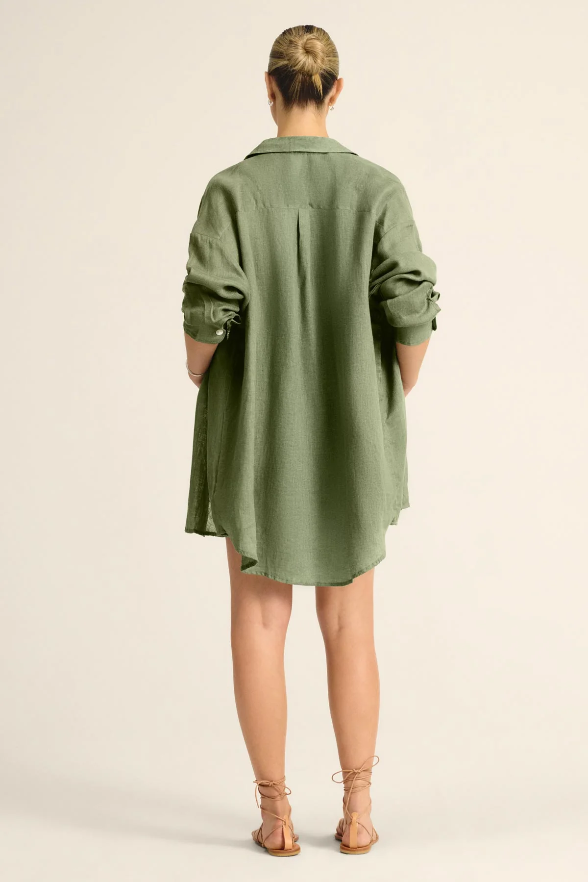 Playa Linen Boyfriend Shirt - Agave EcoLinen