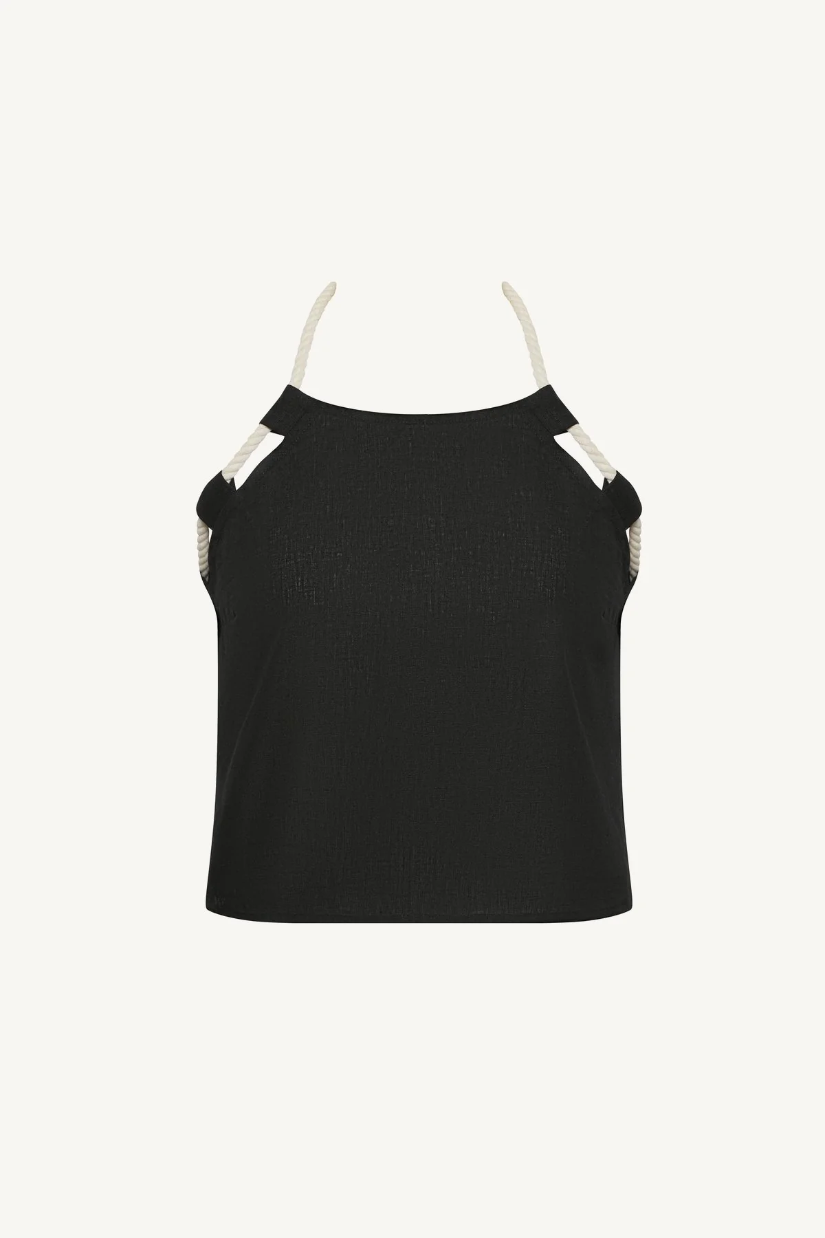 Avery Halter Top - Black EcoLinen