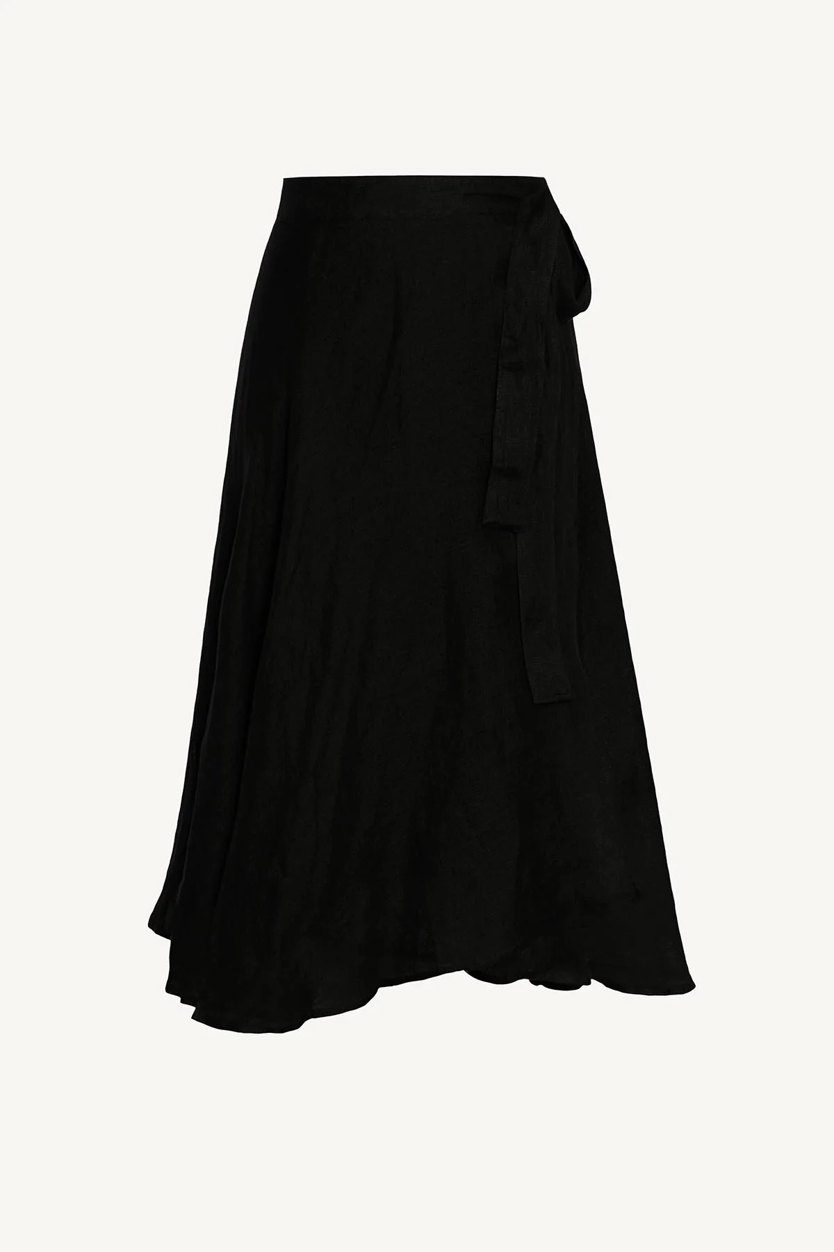 Lana Linen Wrap Skirt - Black EcoLinen