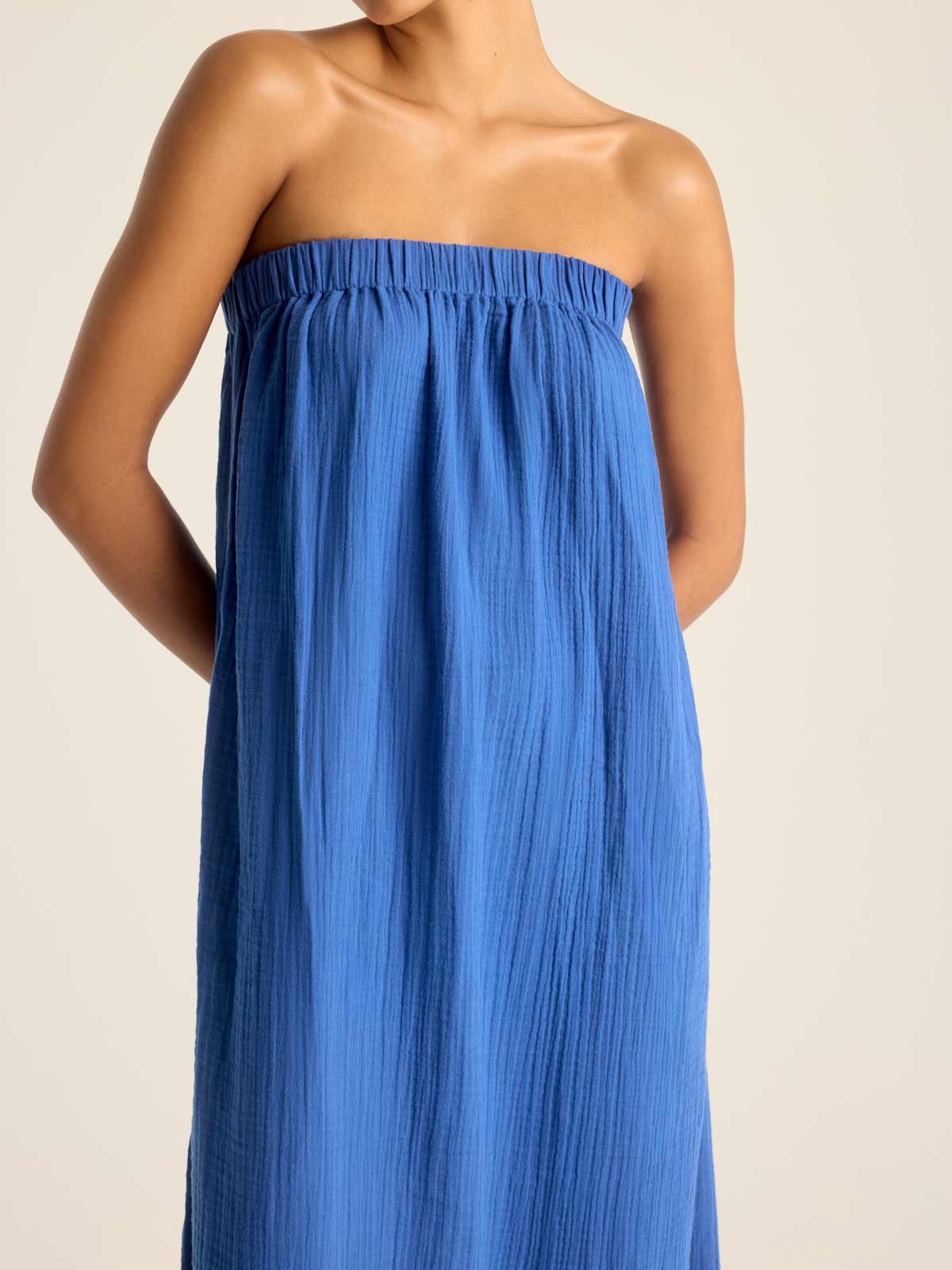 Daya Embroidered Dress - Cobalt Mykonos