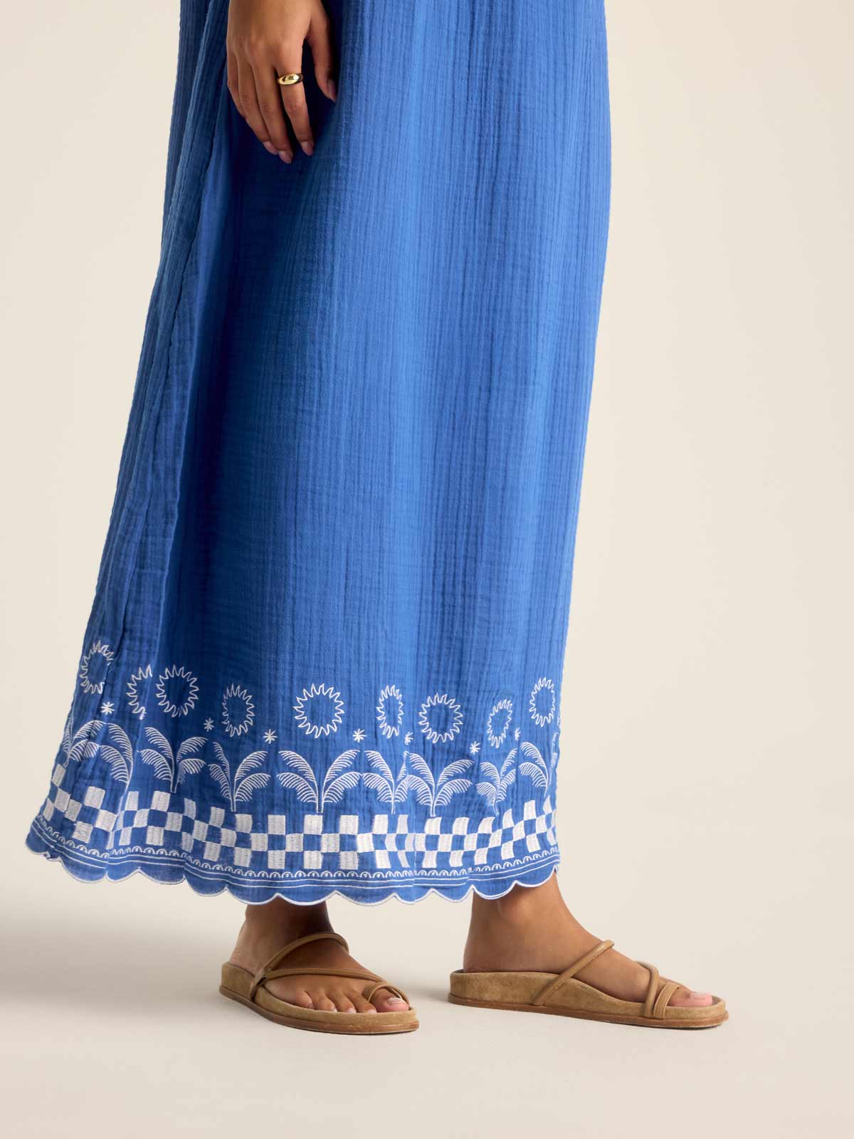 Daya Embroidered Dress - Cobalt Mykonos