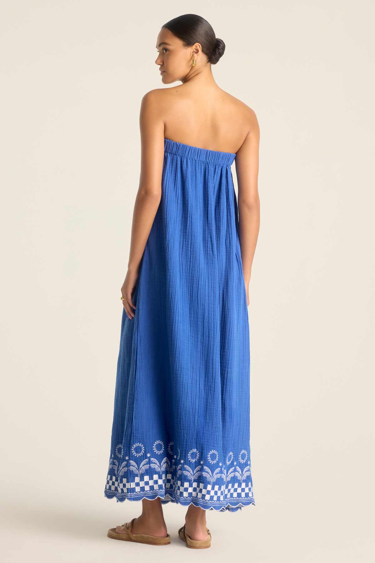 Daya Embroidered Dress - Cobalt Mykonos