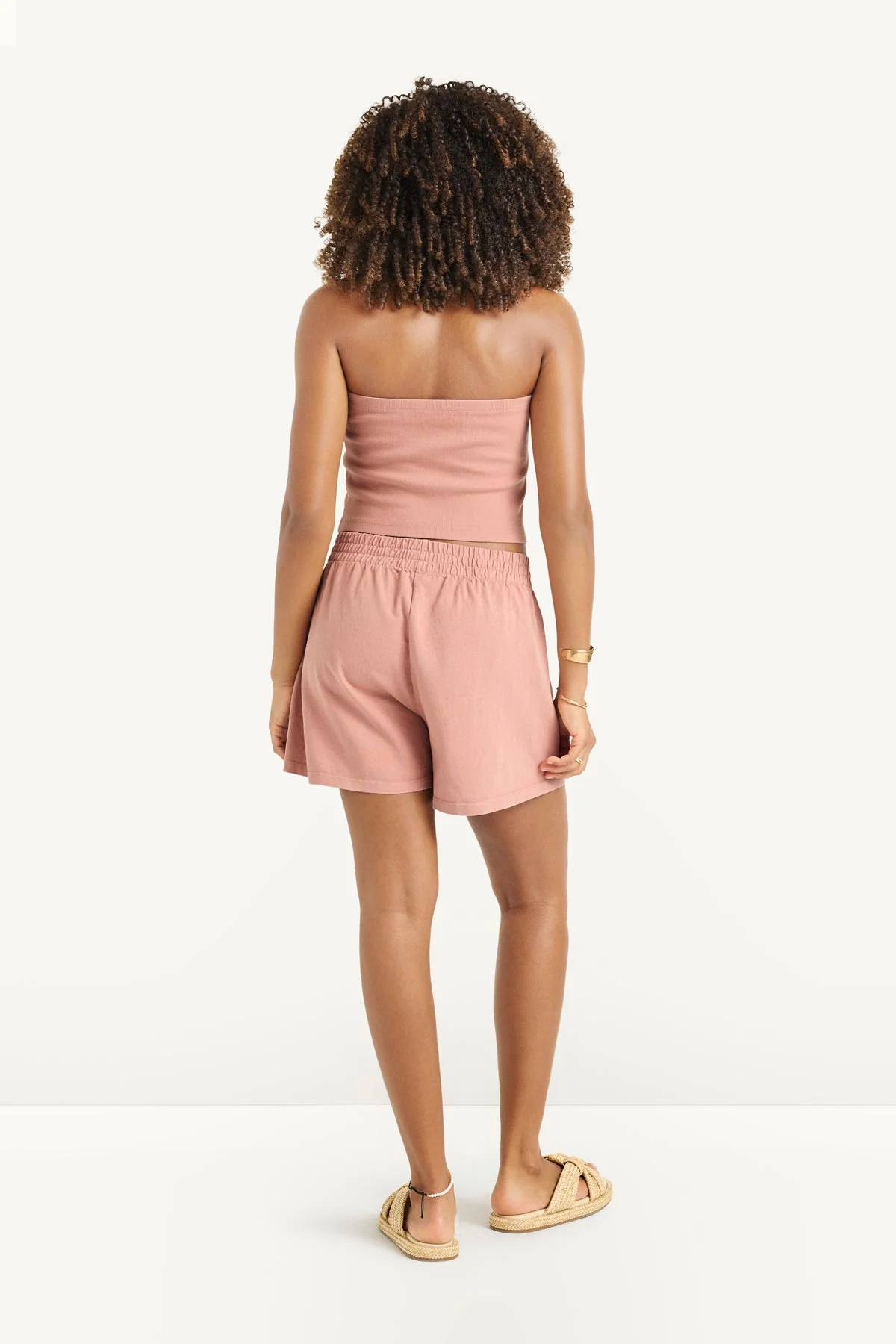Daybreak Bandeau Top - Desert Rose Cotton Rib