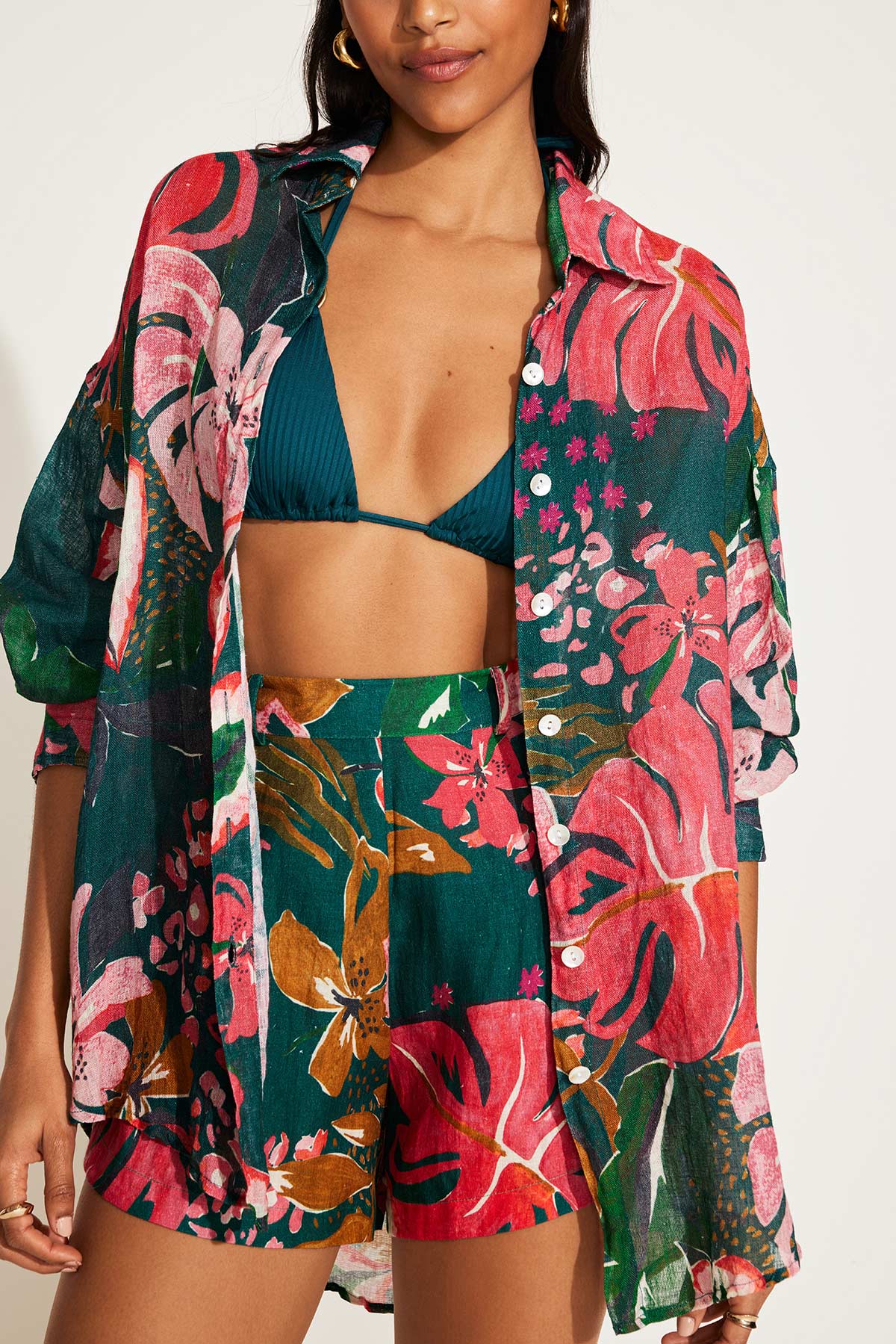 3802-the-getaway-short-painted-jungle-ecolinen-4.jpg The Getaway Short - Painted Jungle EcoLinen