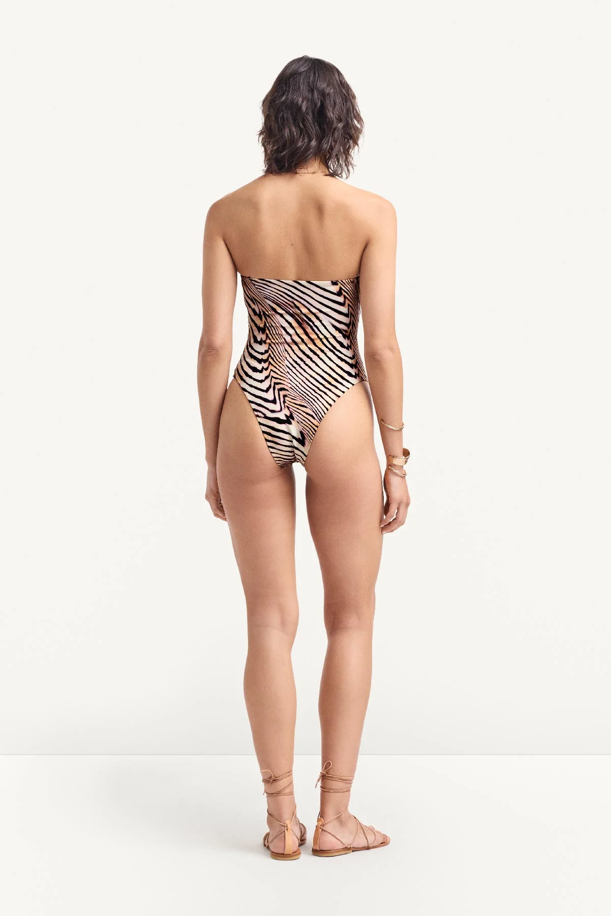 Classic Bandeau One Piece - Shell Stripe EcoShimmer