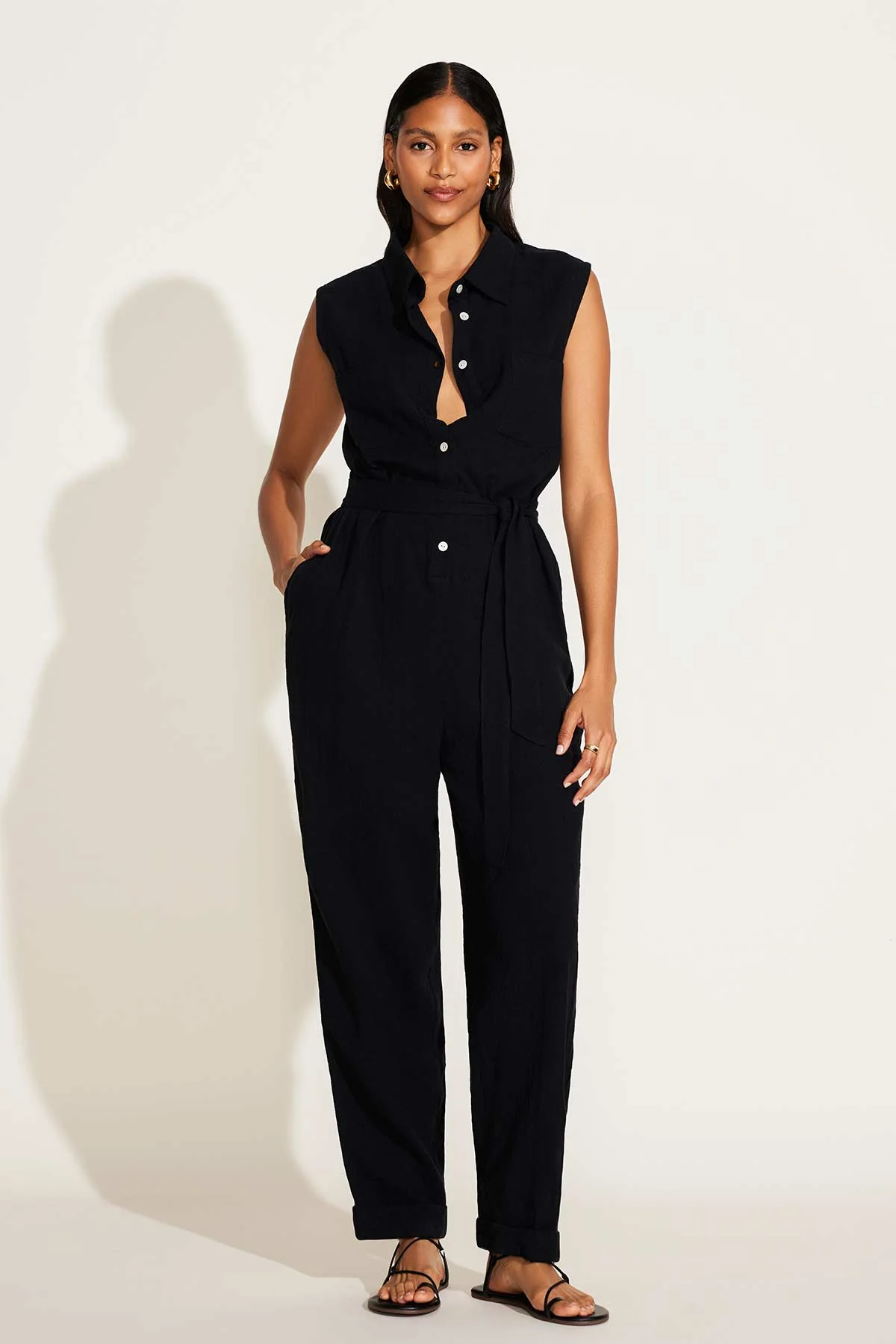 3889-sabina-jumpsuit-black-crinkle-linen-1.webp Sabina Jumpsuit - Black Crinkle Linen