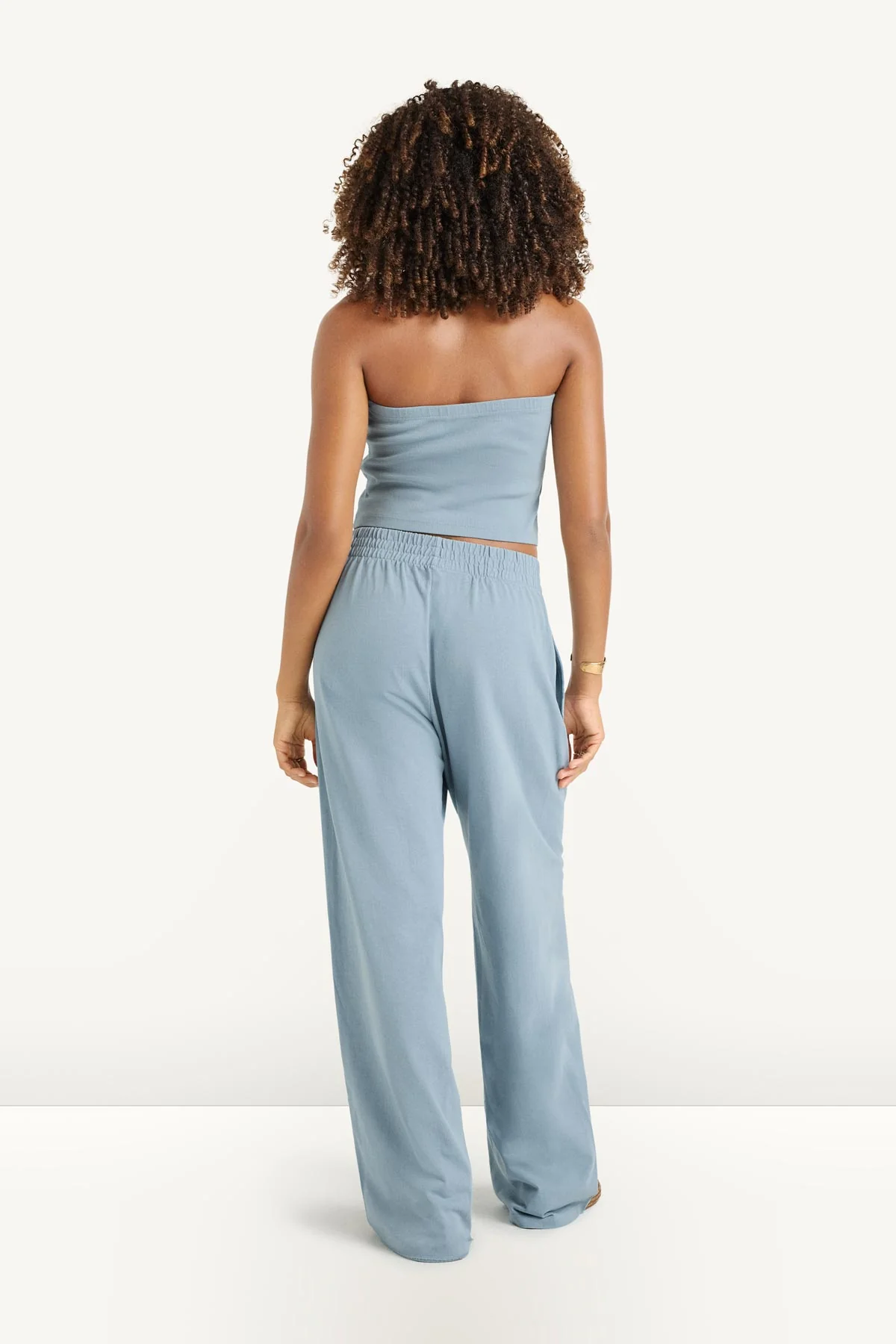 Daybreak Bandeau Top - Dusk Blue Cotton Rib
