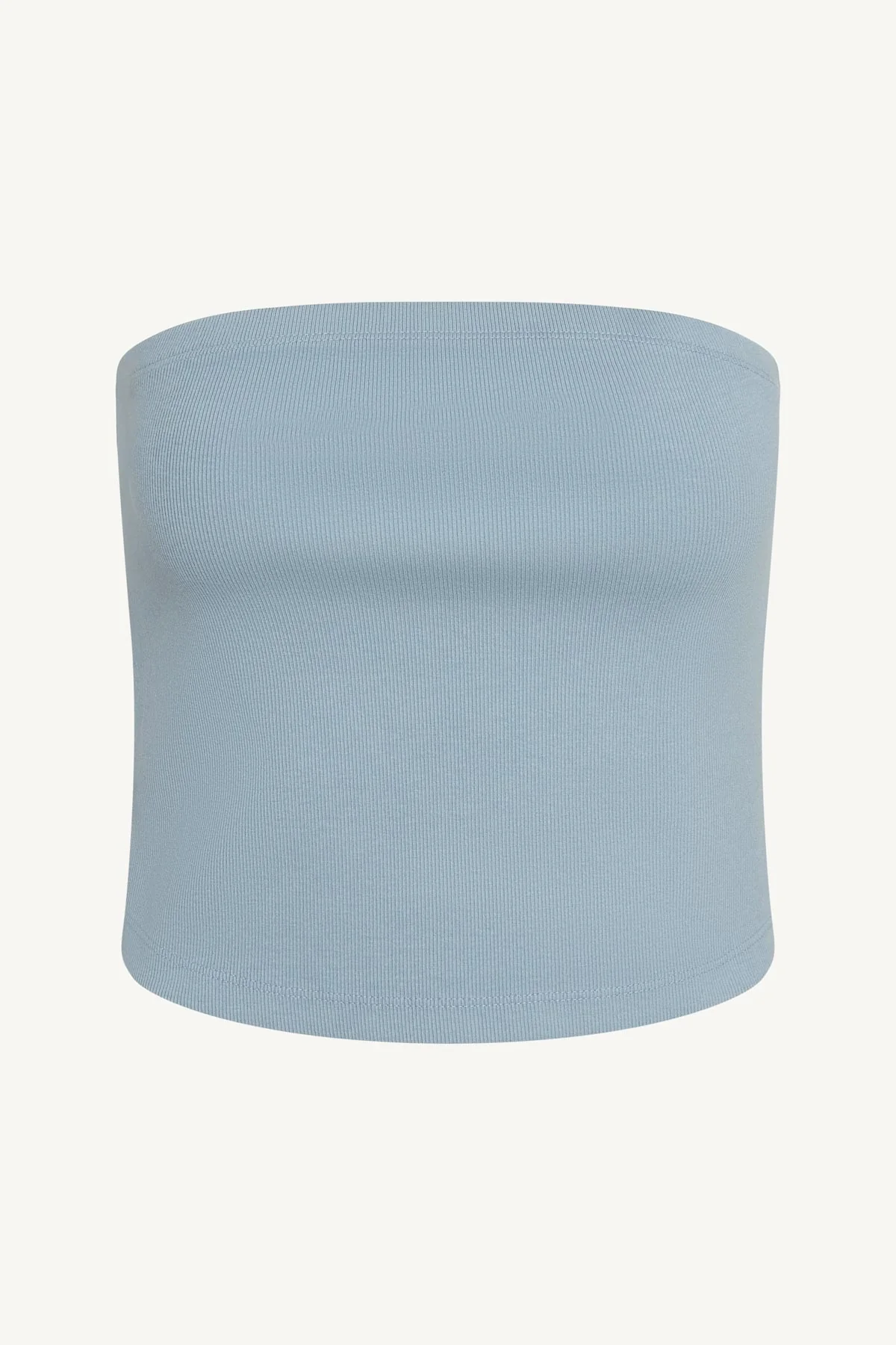 Daybreak Bandeau Top - Dusk Blue Cotton Rib
