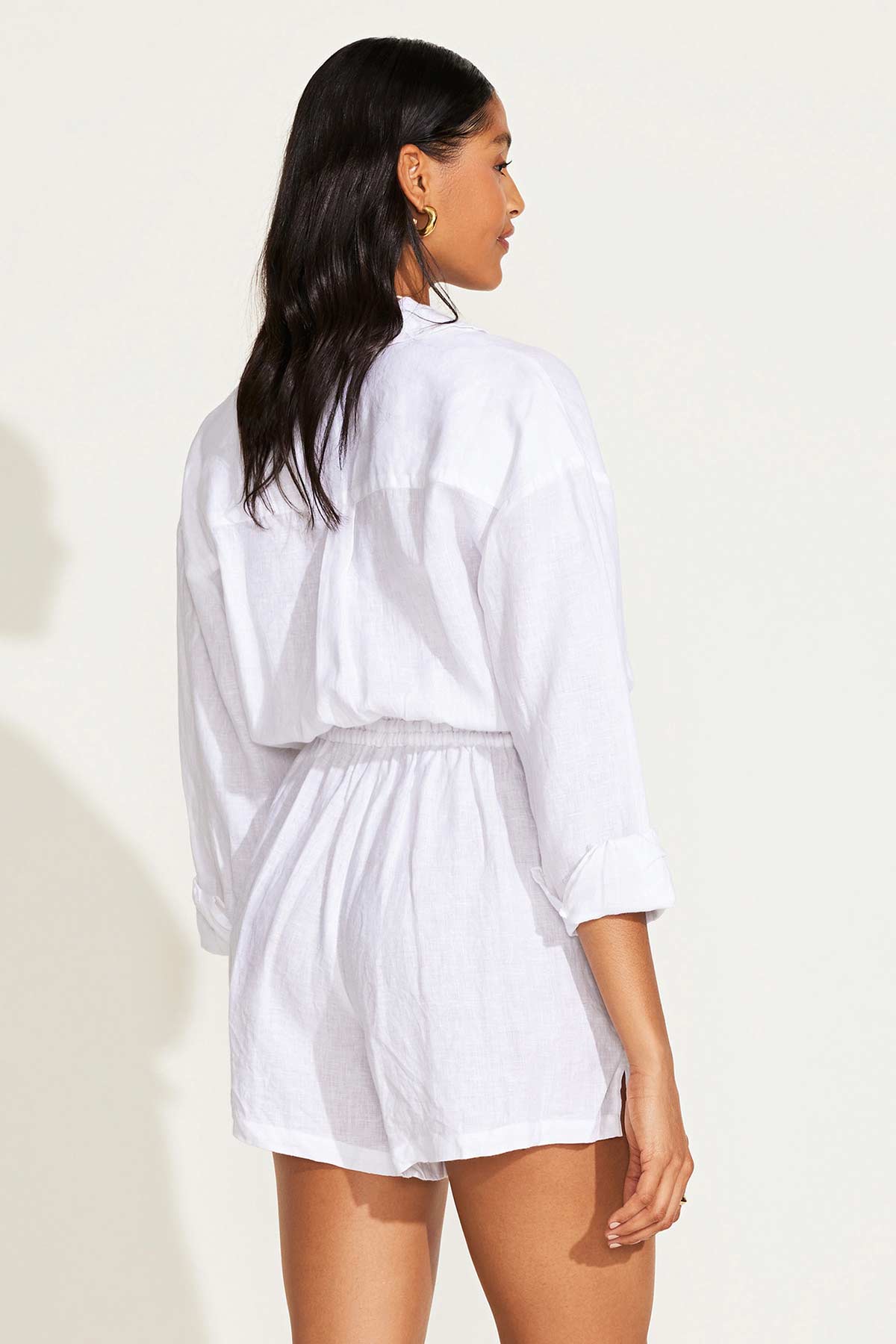 The Getaway Romper - White EcoLinen