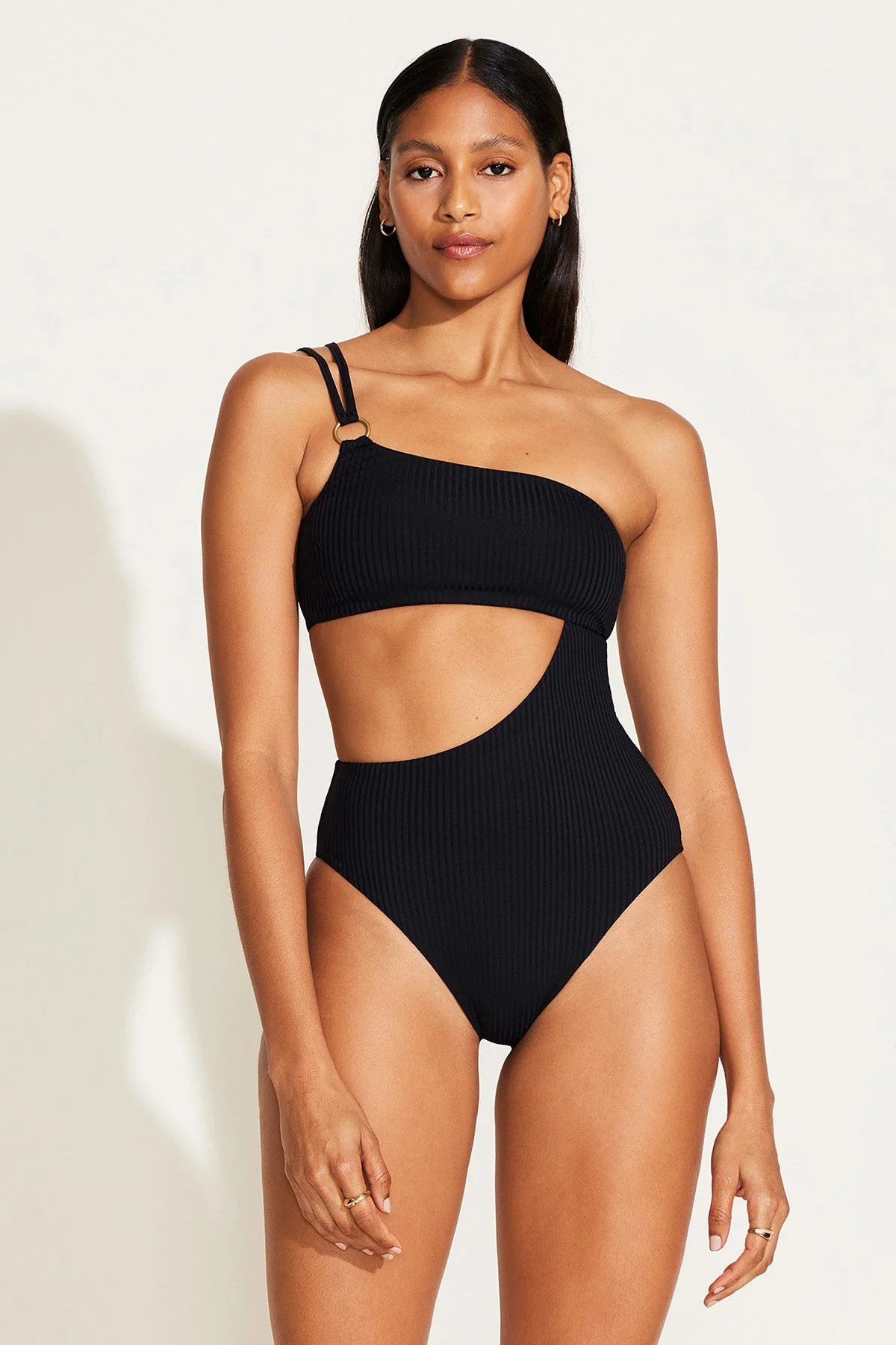 3941-cosmo-one-shoulder-one-piece-black-ecorib-1.webp Cosmo One Shoulder One Piece - Black EcoRib