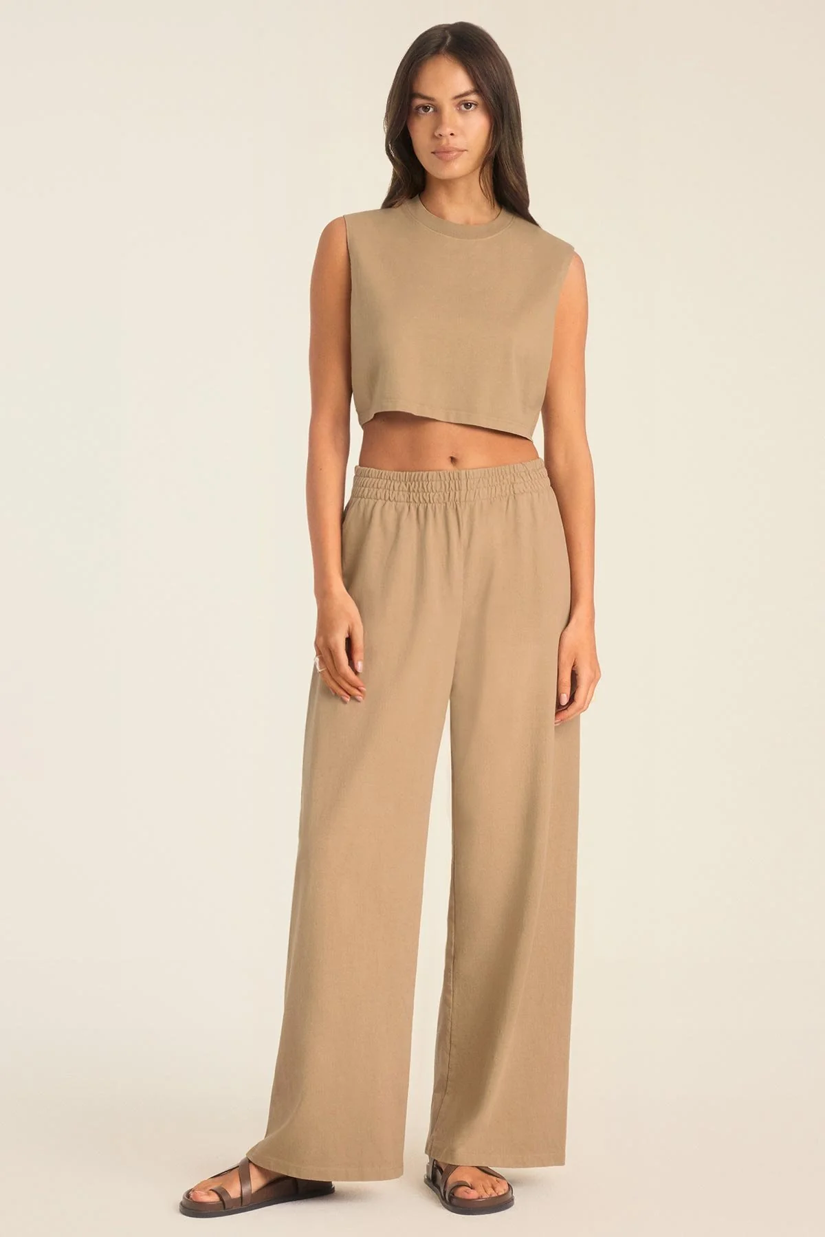 4355-coast-pant-latte-cotton-jersey-1.webp Coast Pant - Latte Cotton Jersey