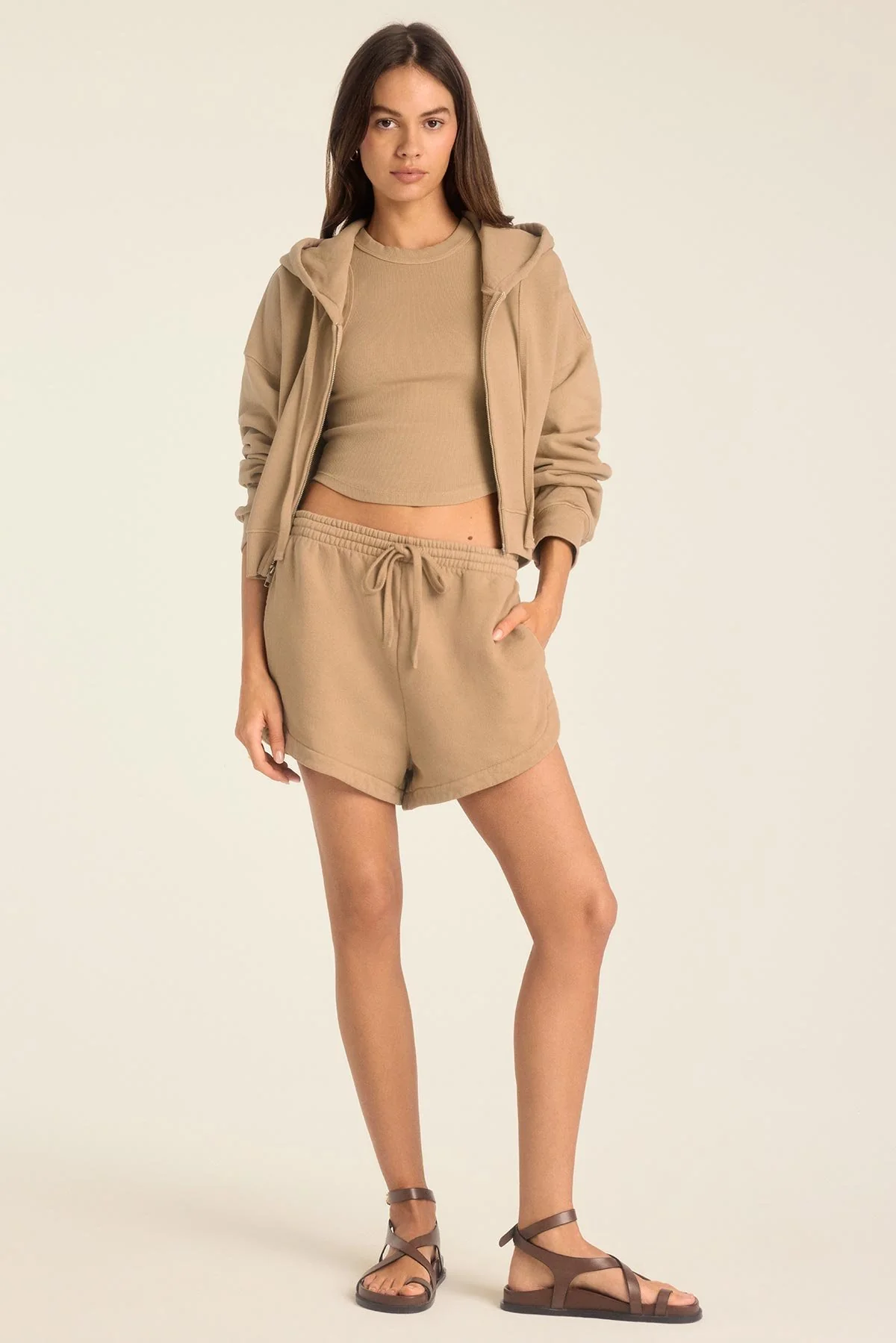 4360-dawn-classic-short-latte-french-terry-1.webp Dawn Classic Short - Latte French Terry
