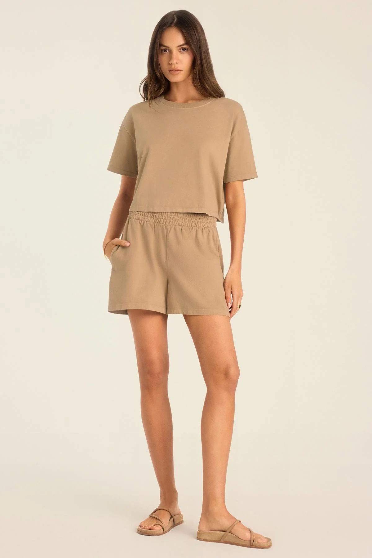 Coast Short - Latte Cotton Jersey