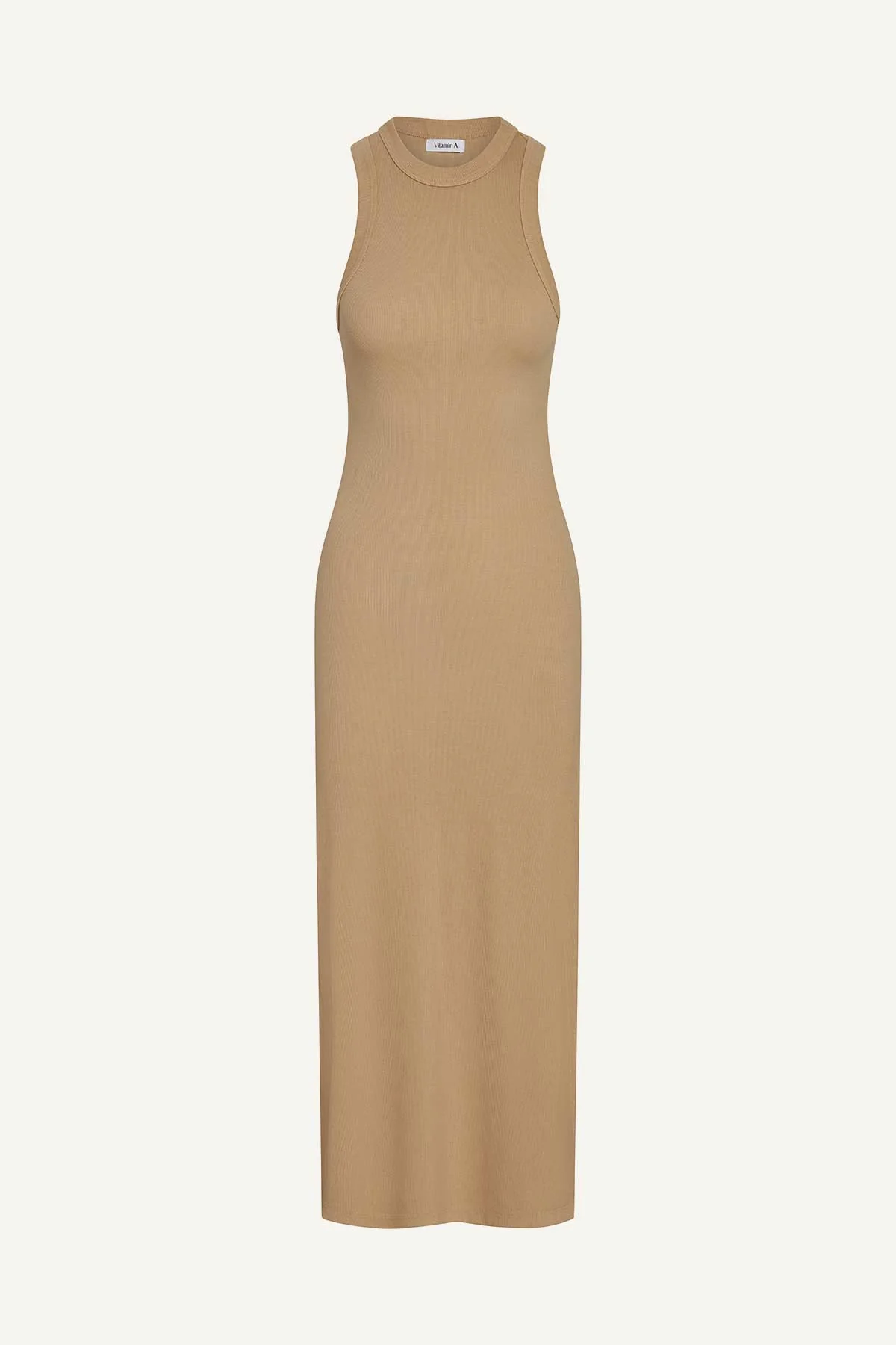 Daybreak Essential Midi Dress - Latte Cotton Rib