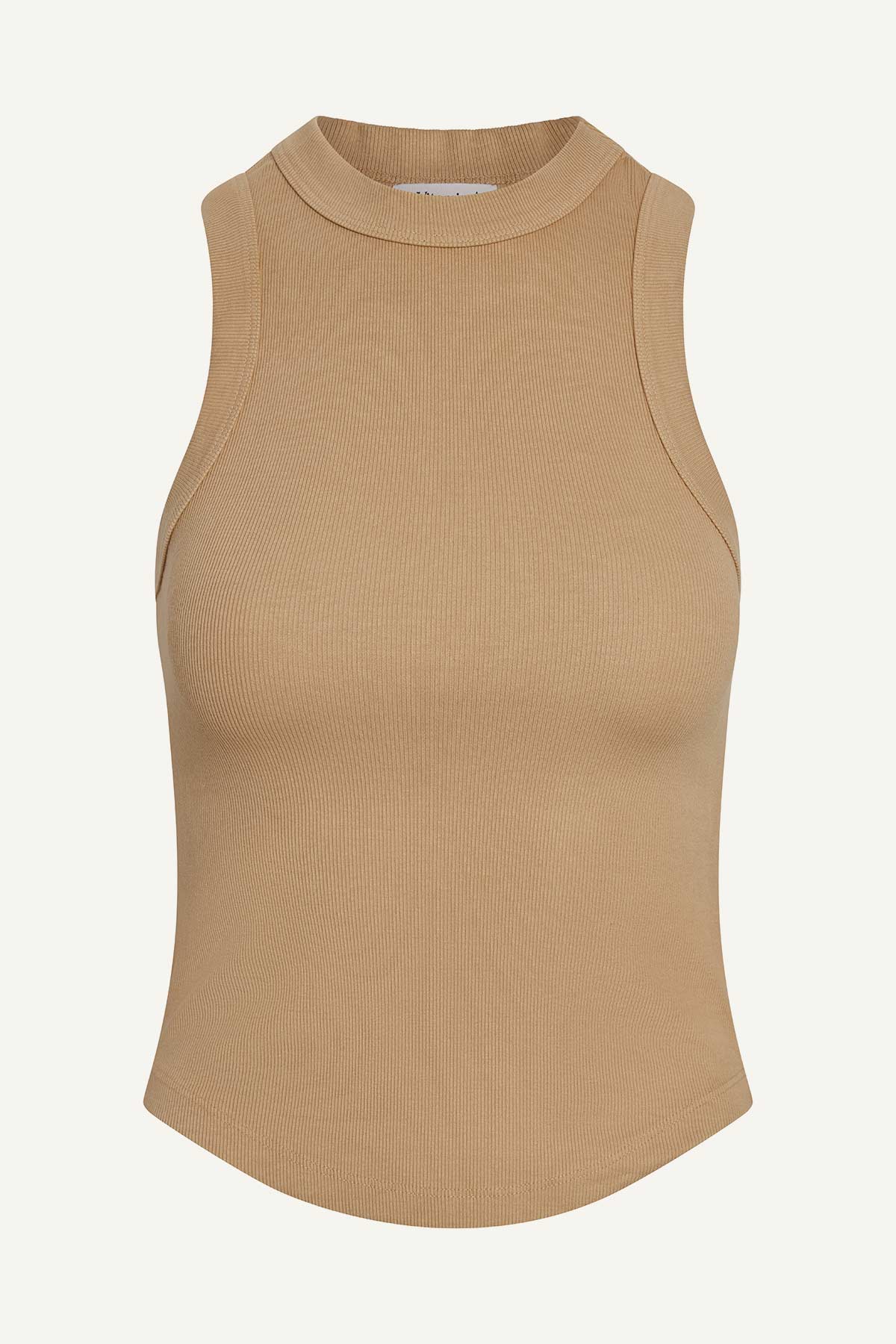 Daybreak Essential Tank - Latte Cotton Rib