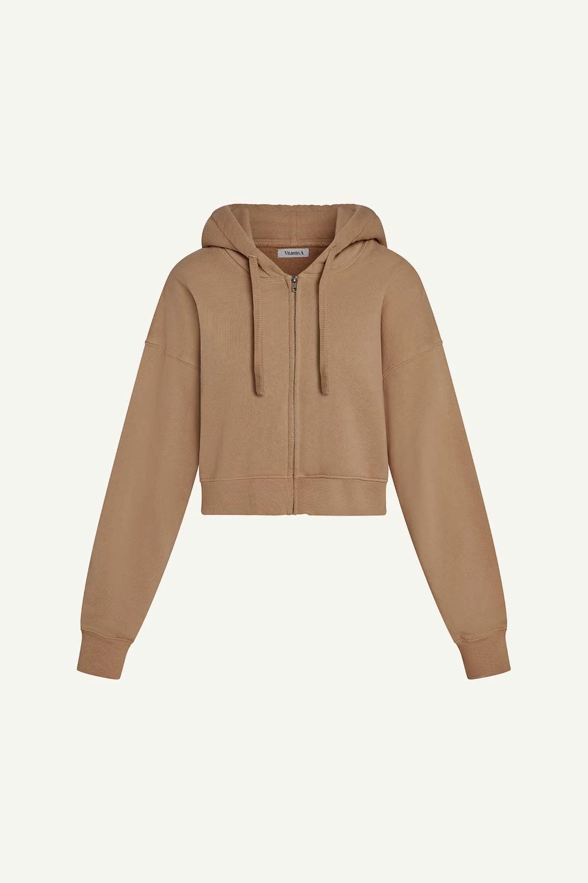 Dawn Crop Hoodie - Latte French Terry