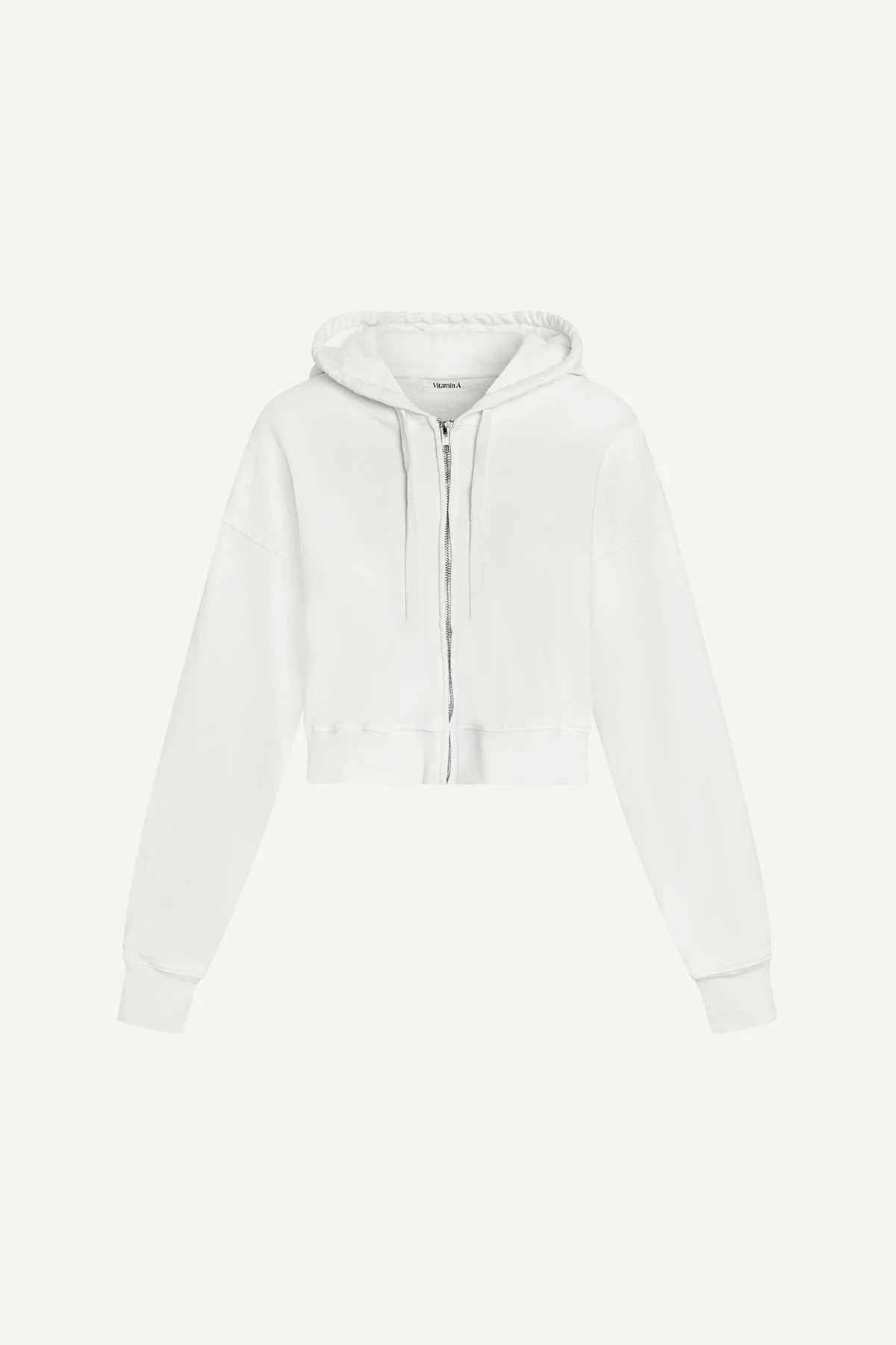 Dawn Crop Hoodie - White French Terry